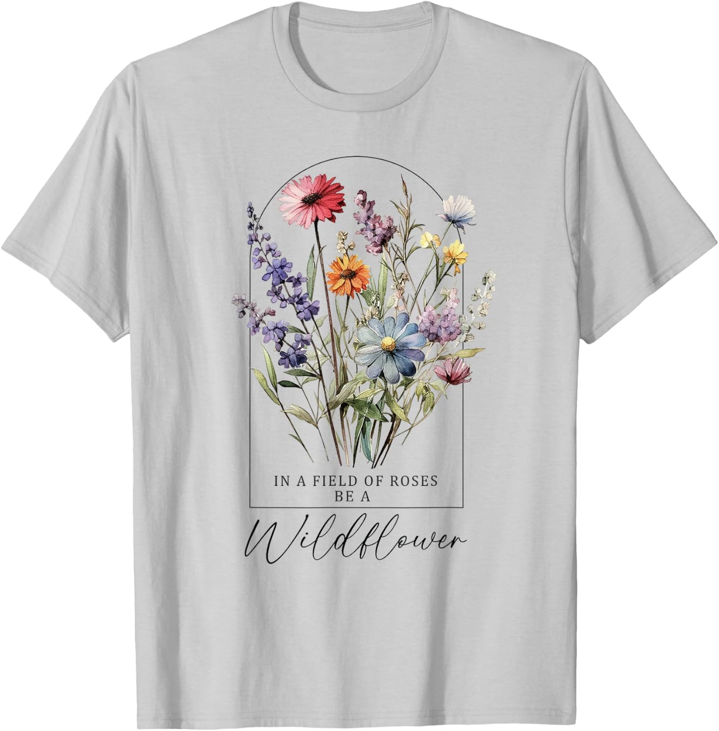 Summer Floral Graphic Gardening Blooming Flowers Wild Flower T-Shirt - T-Shirt | Ash