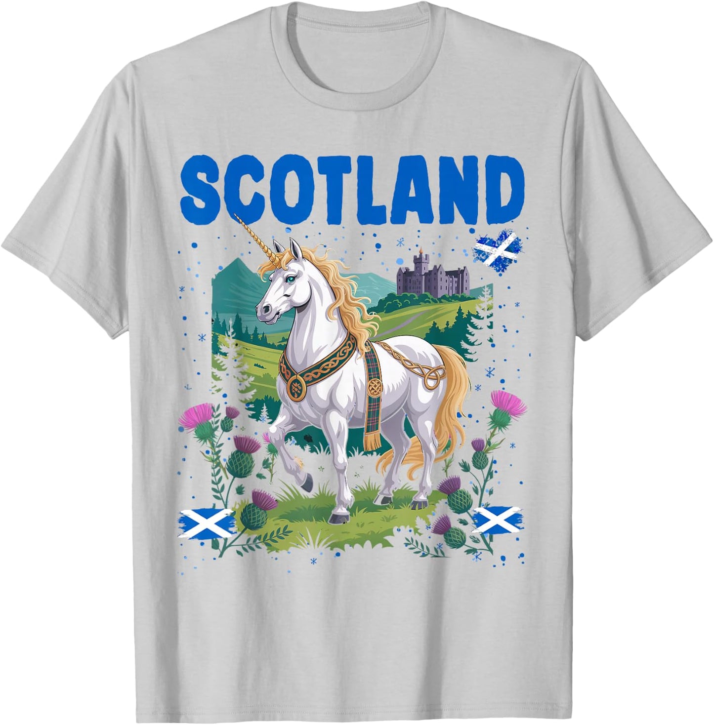 Scotland Themed Outfit Idea & Scottish Unicorn T-Shirt - T-Shirt | Ash