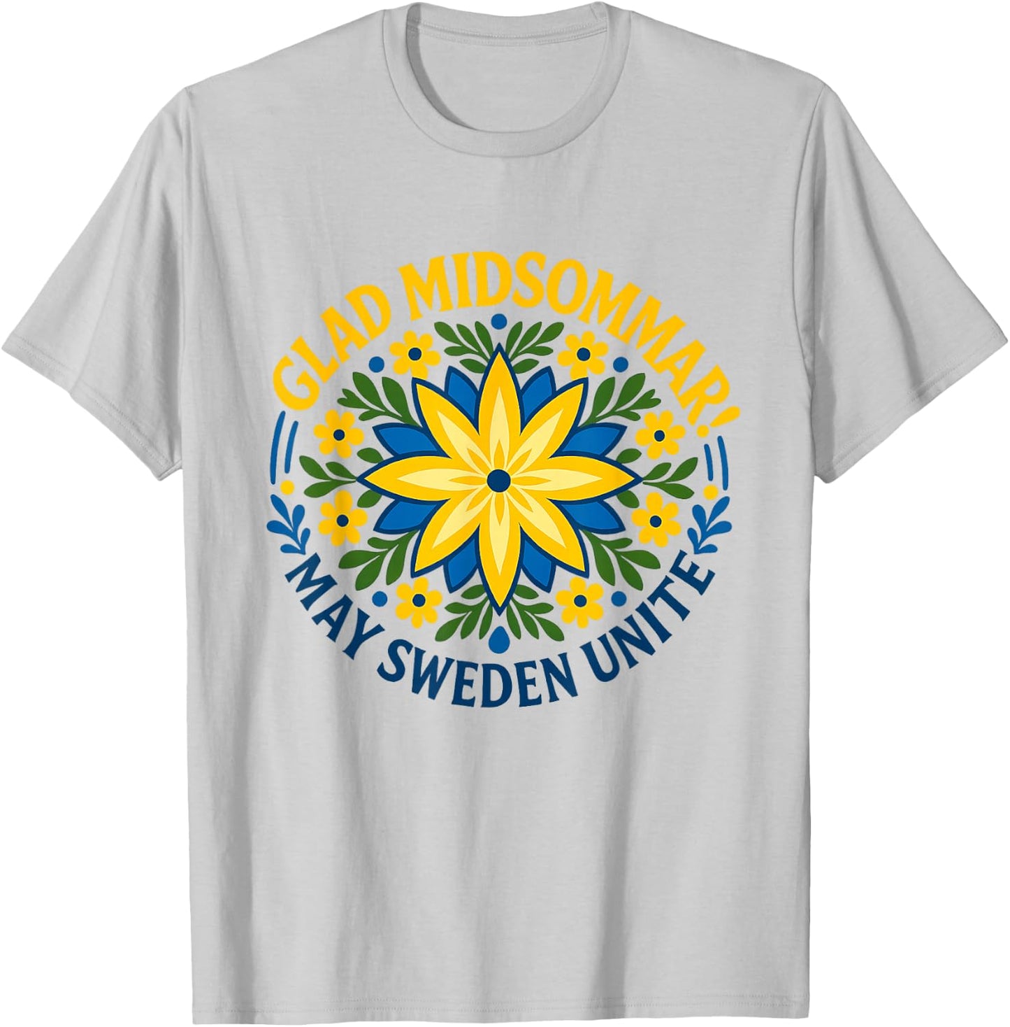Midsommar Festival Sweden Culture Nordic Folk Art Swedish T-Shirt - T-Shirt | Ash