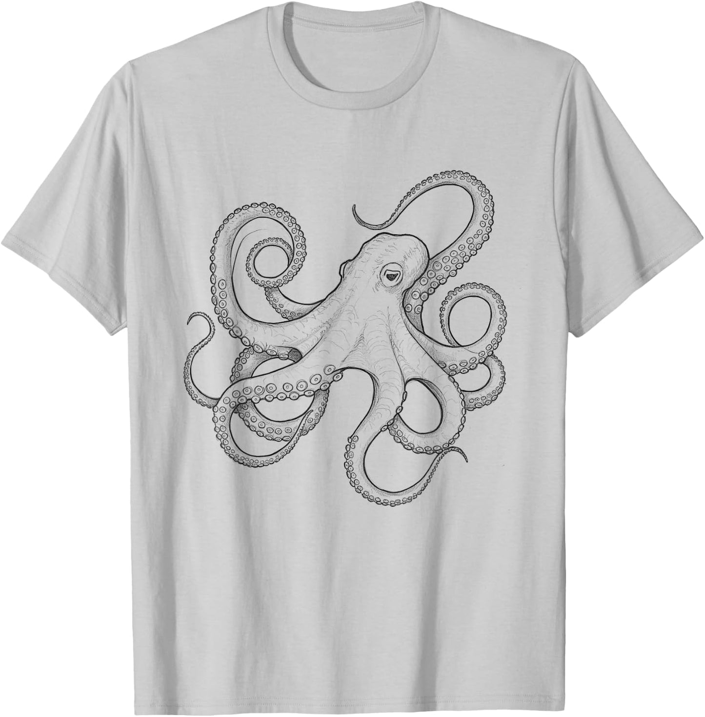 Octopus Sketch Design Idea T-Shirt - T-Shirt | Ash