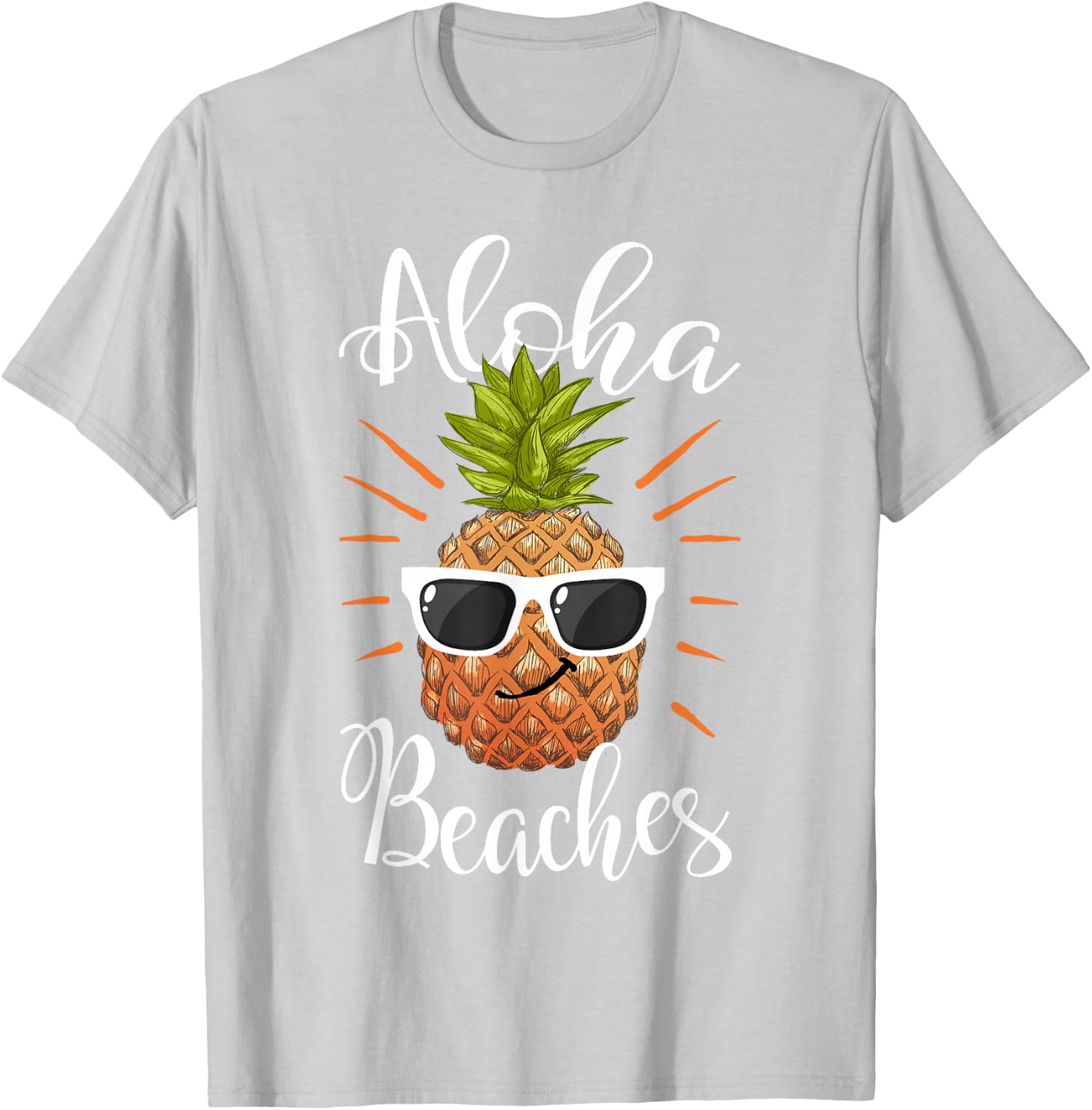 Aloha Beaches Hawaii Pineapple Sunglasses T-Shirt - T-Shirt | Ash