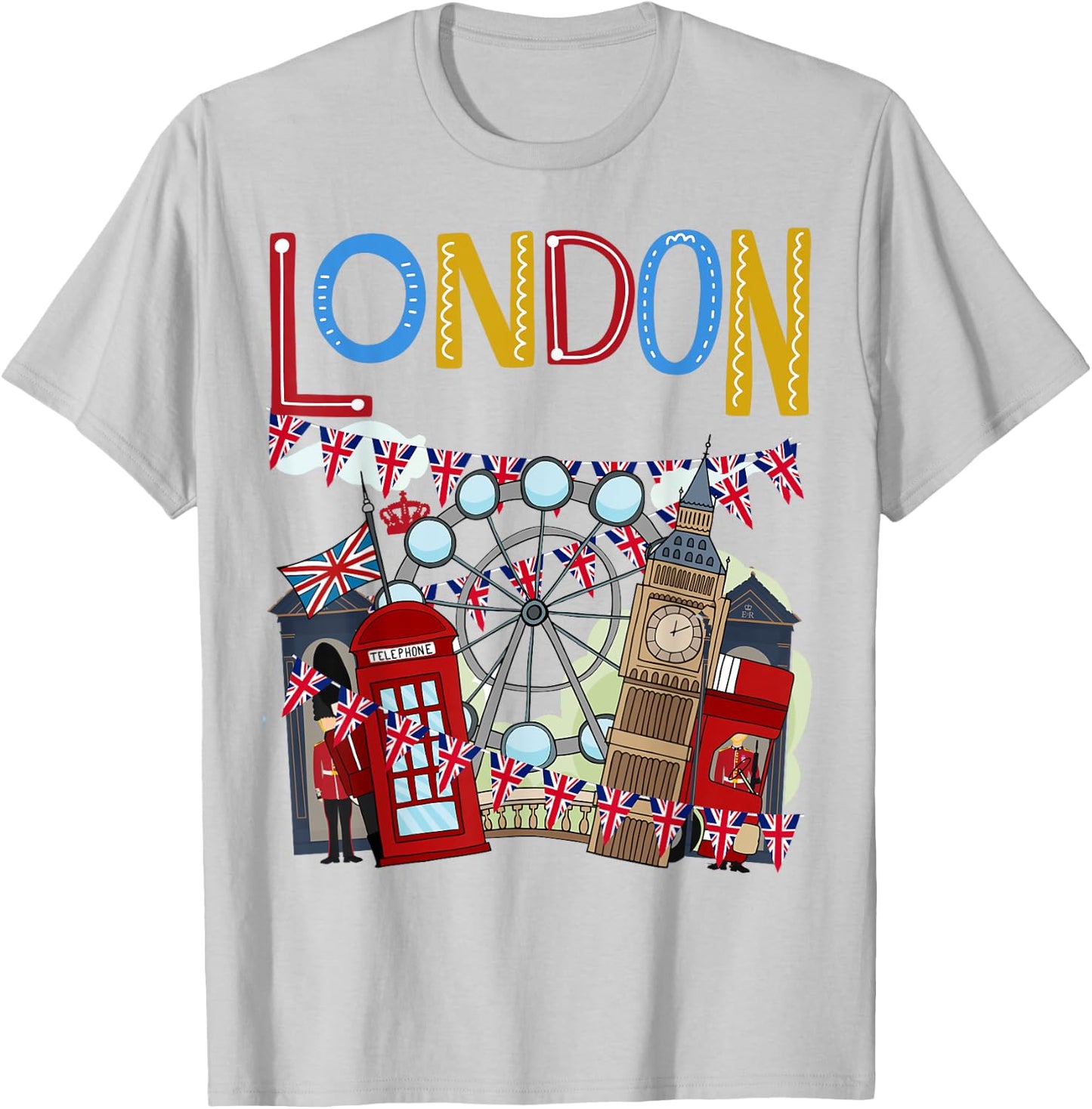 London Souvenirs Idea For Kids & British Memorabilia London T-Shirt - T-Shirt | Ash