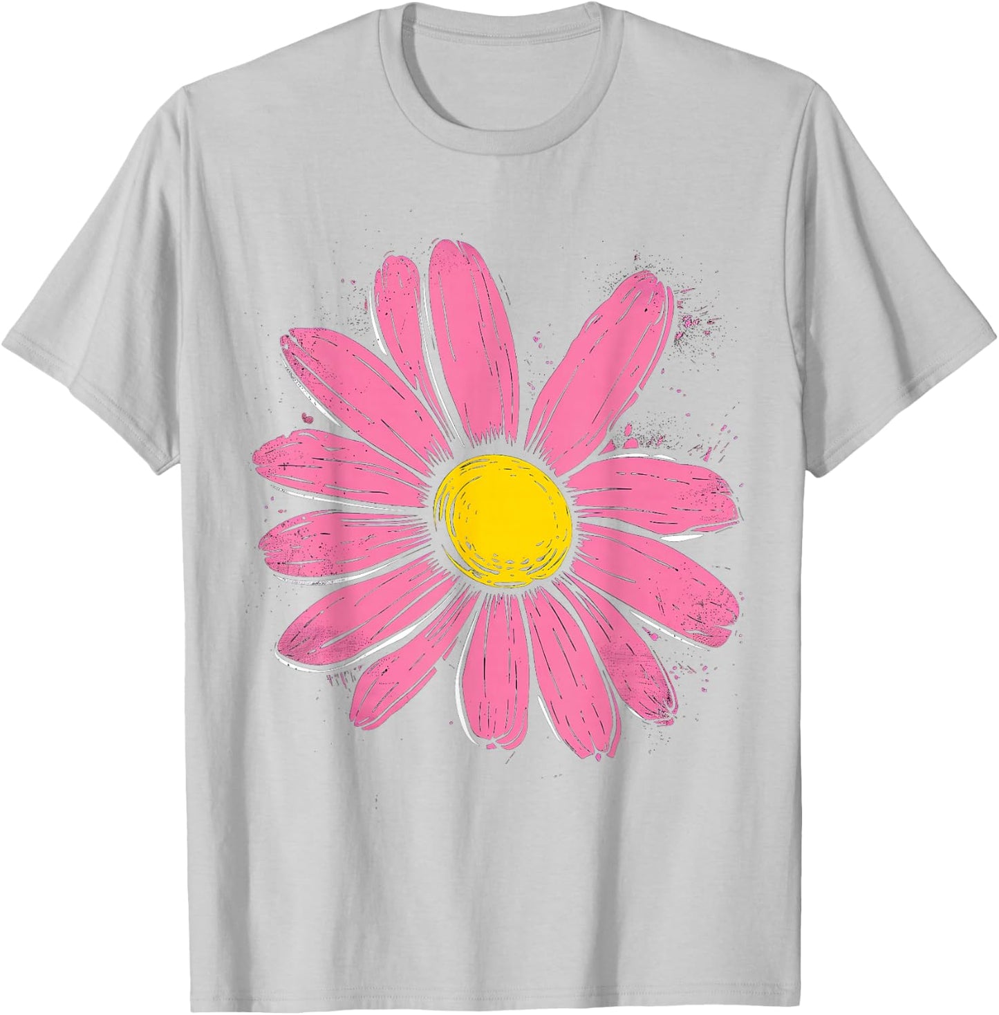 Pink Daisy Hippie Flower Daisy Garden Girls , White T-Shirt - T-Shirt | Ash
