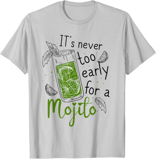 Cocktail Lovers Alcohol Drinker Liquor Shot Mojito , White T-Shirt - T-Shirt | Ash