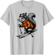 Skiing Squirrel Winter Ski Resort Downhill Wintersports T-Shirt - T-Shirt | Ash