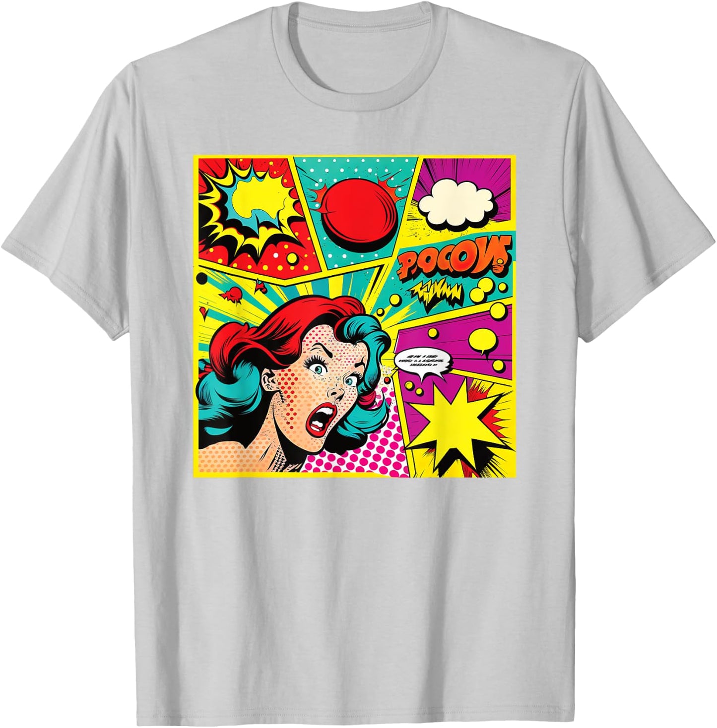 Funny Retro Comic Pop Art Shirt Fun Cartoon Comics Manga , White T-Shirt - T-Shirt | Ash