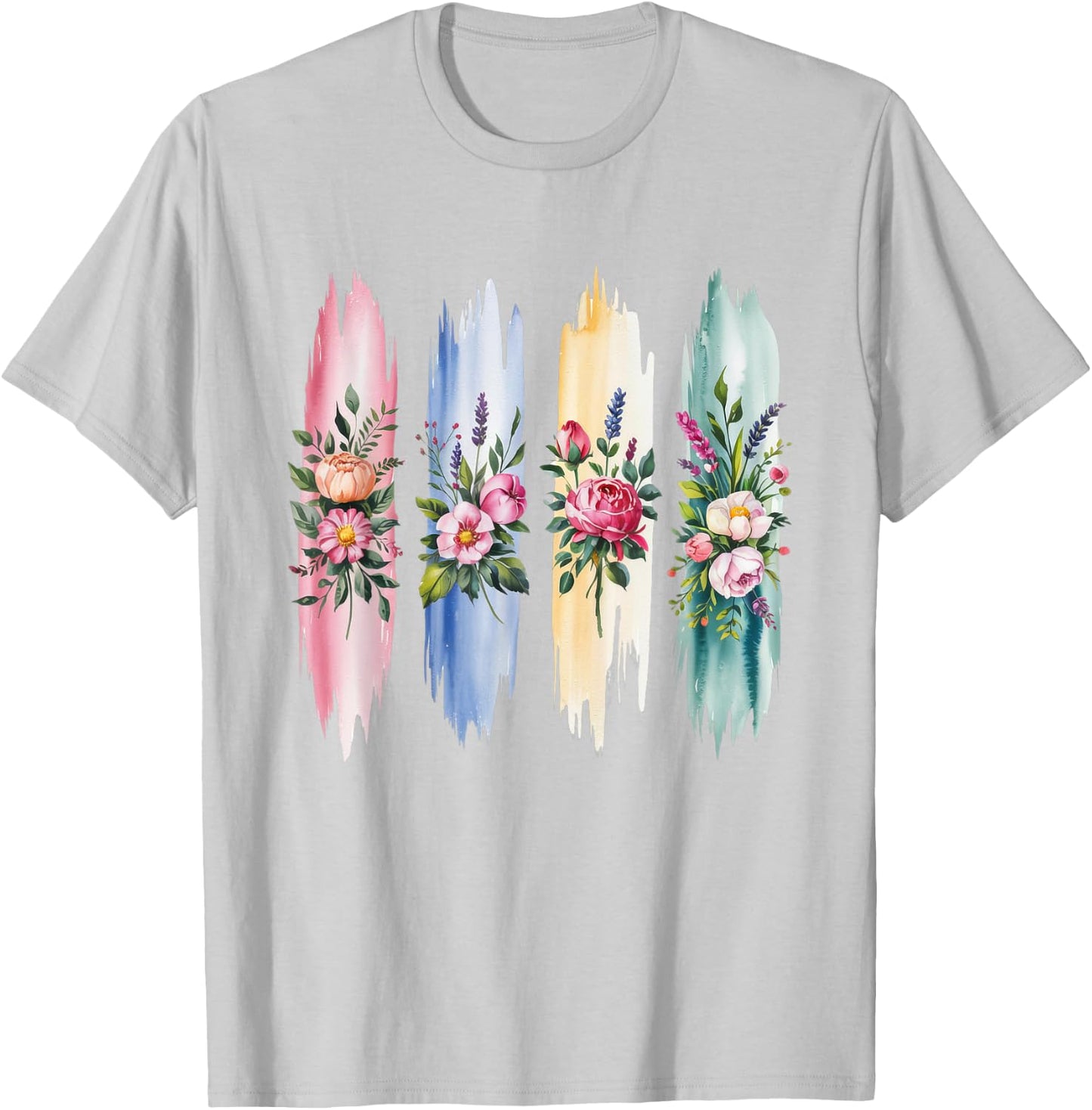 Coquette Brushstroke Summer Flower Floral Wildflower T-Shirt - T-Shirt | Ash