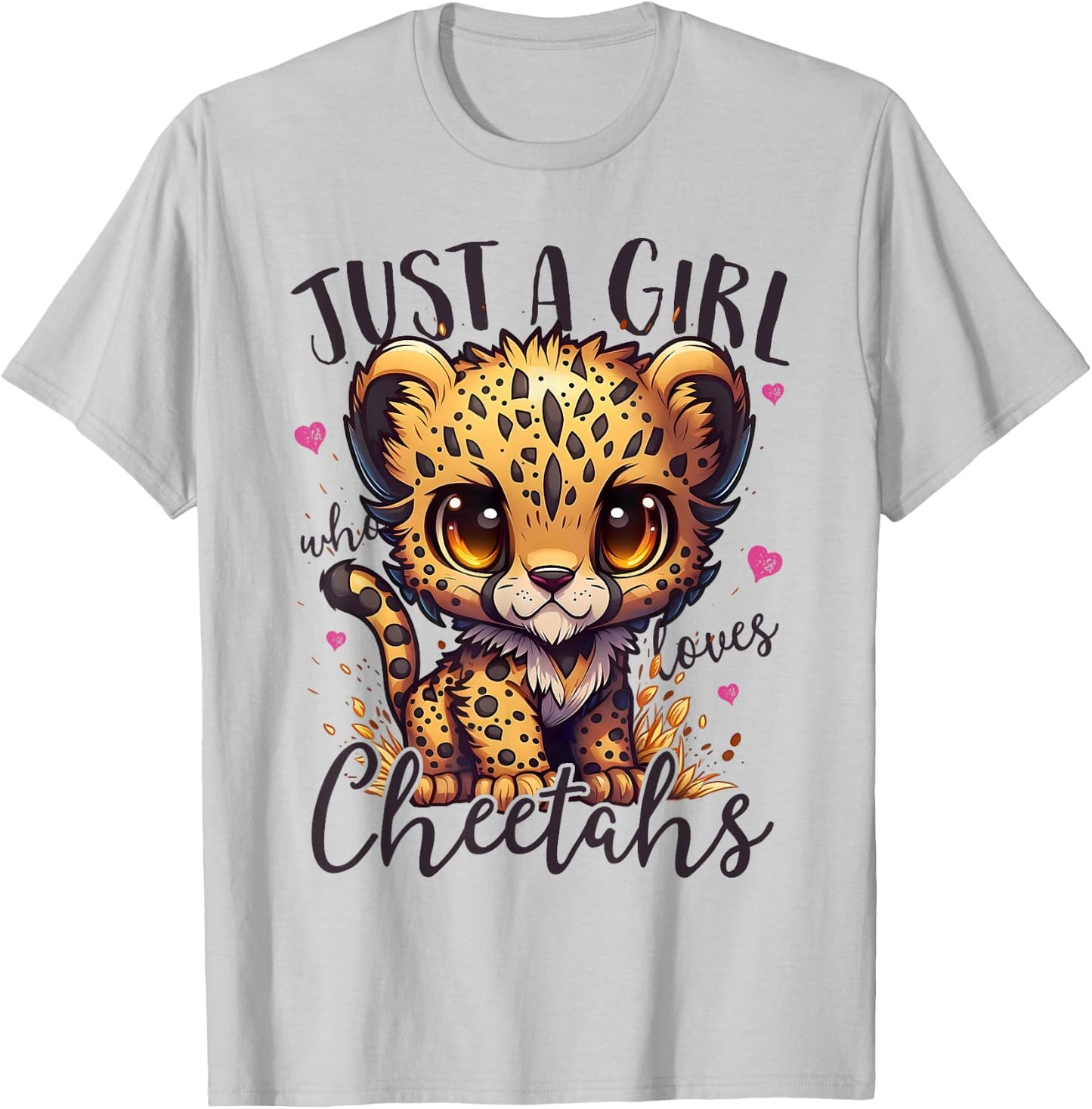 Just A Girl Who Loves Cheetahs Women Cheetah Cat Lover T-Shirt - T-Shirt | Ash
