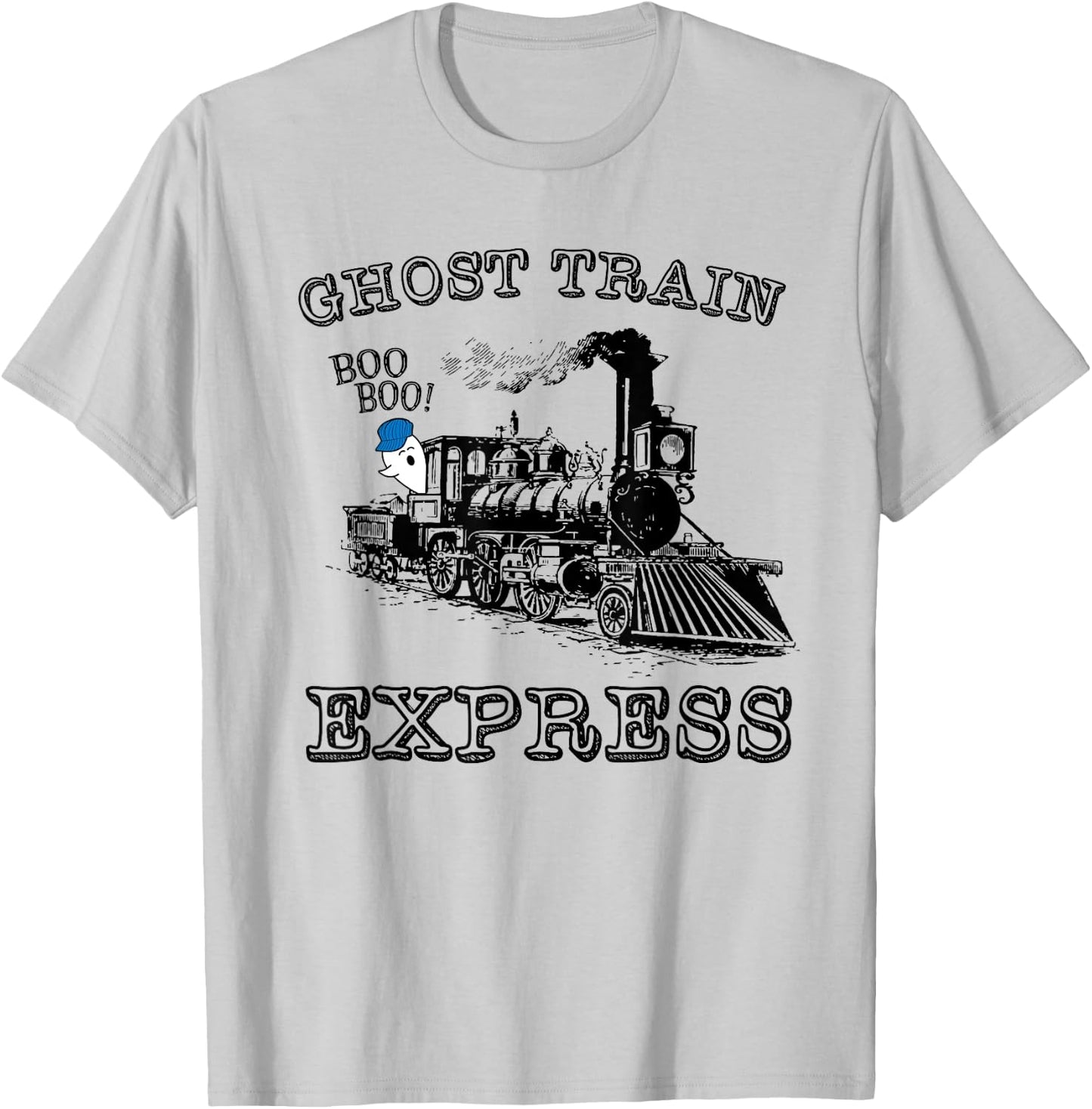 Halloween Ghost Train Express Boo Choo Funny Kids Boy Girl T-Shirt - T-Shirt | Ash