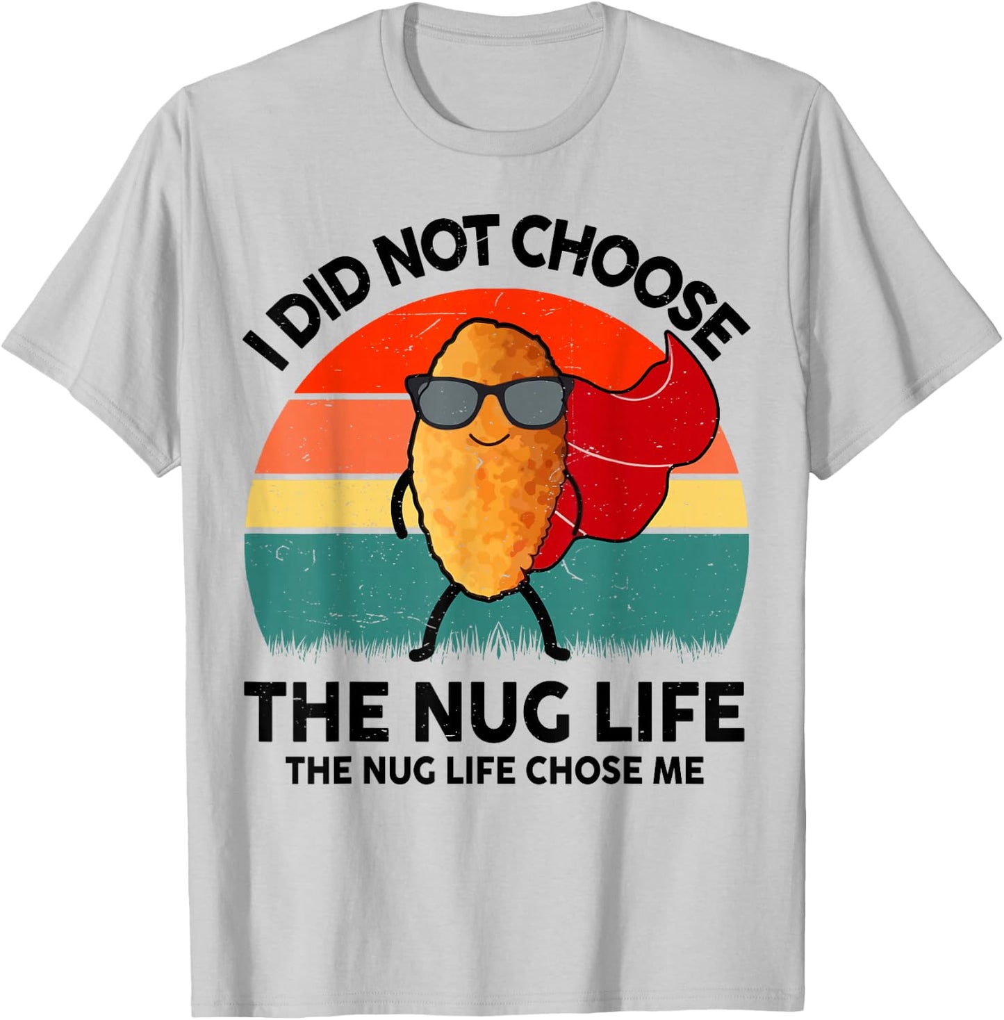 Funny Nug-Life Kids Toddler Boy I Love Chicken Nuggets Retro T-Shirt - T-Shirt | Ash
