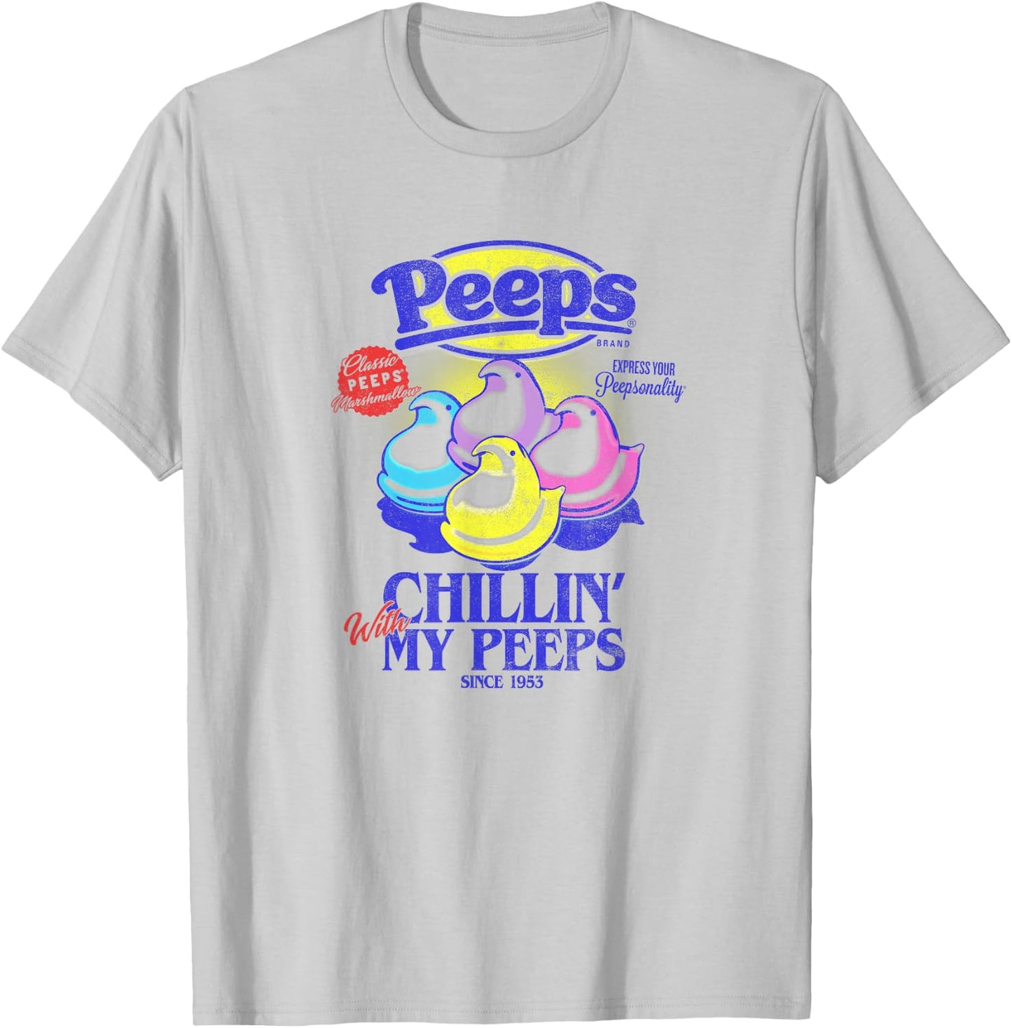 Peeps Easter Chillin' With My Peeps Since 1953 T-Shirt - T-Shirt | Ash