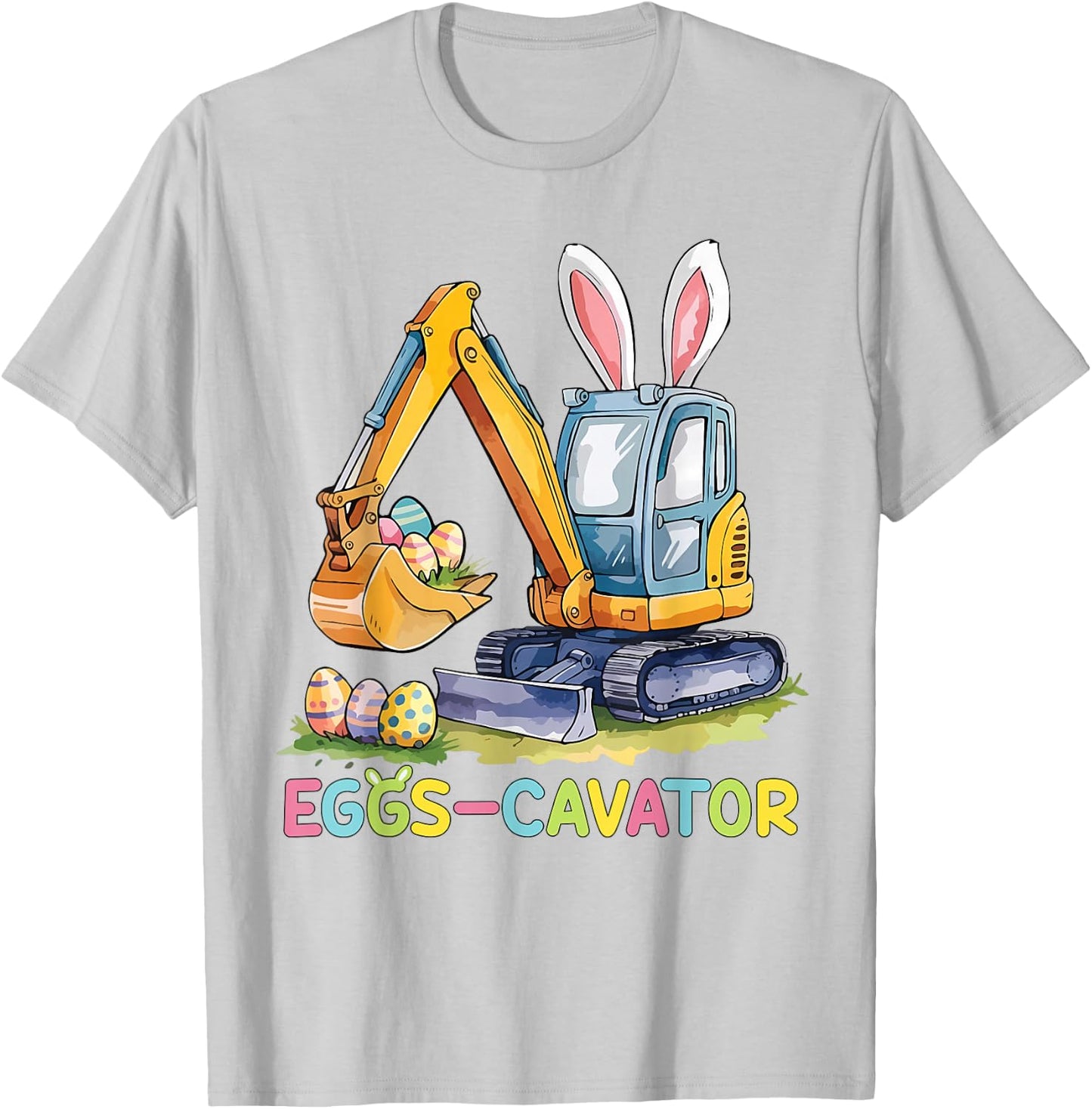 Eggscavator Easter Egg Hunt Construction Trucks Boys Toddler T-Shirt - T-Shirt | Ash