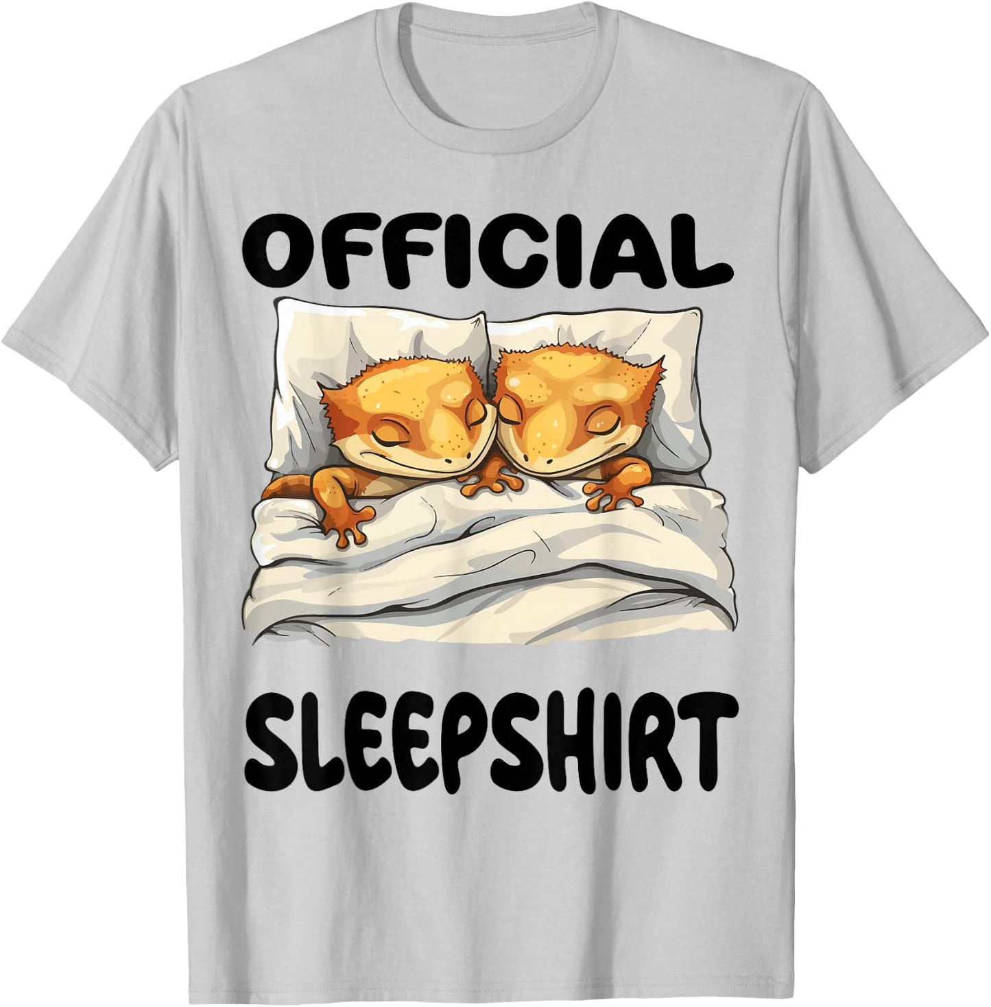 Crested Gecko Official Sleepshirt Pajamas Nightgown T-Shirt - T-Shirt | Ash