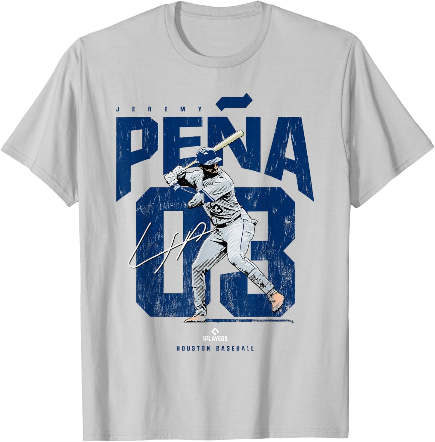 Jeremy Peña | Houston Baseball Players | MLBJPE3901 T-Shirt - T-Shirt | Ash