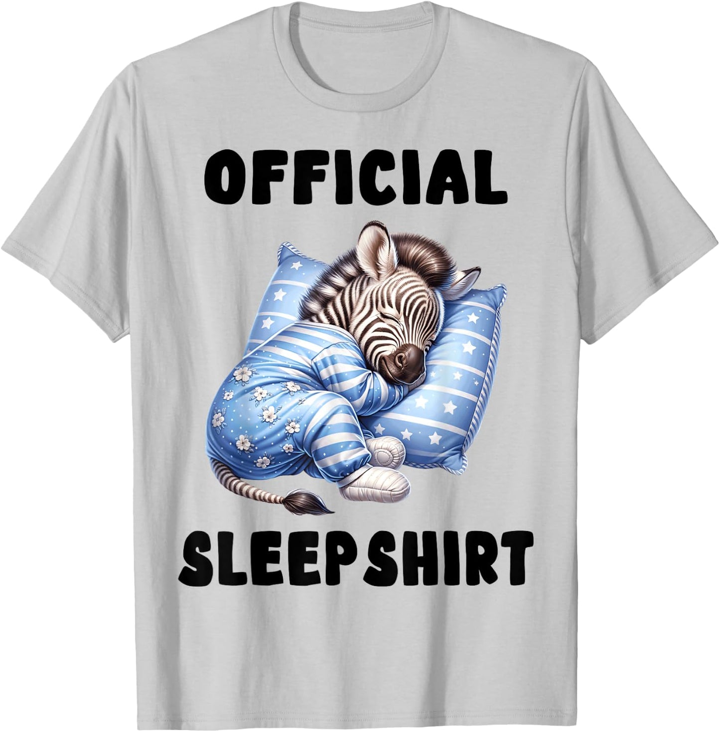 Zebra - Official Sleepshirt Pajamas Nightgown T-Shirt - T-Shirt | Ash