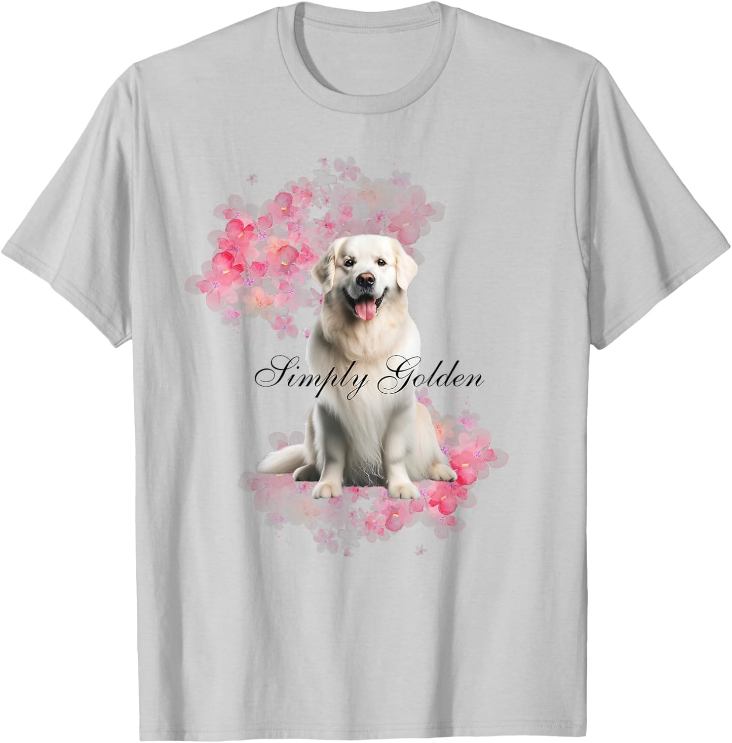 White English Cream Golden Retriever Kids Simply Golden T-Shirt - T-Shirt | Ash