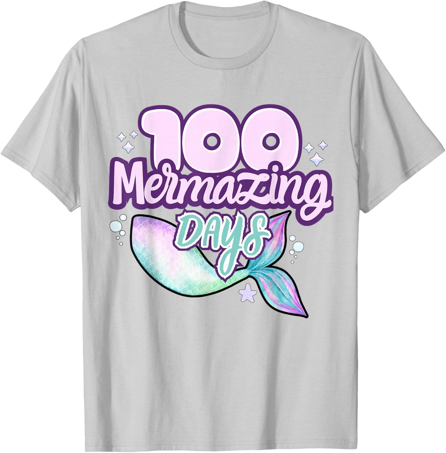 100 Mermazing Days Of School 100th Day Of School Mermaid T-Shirt - T-Shirt | Ash
