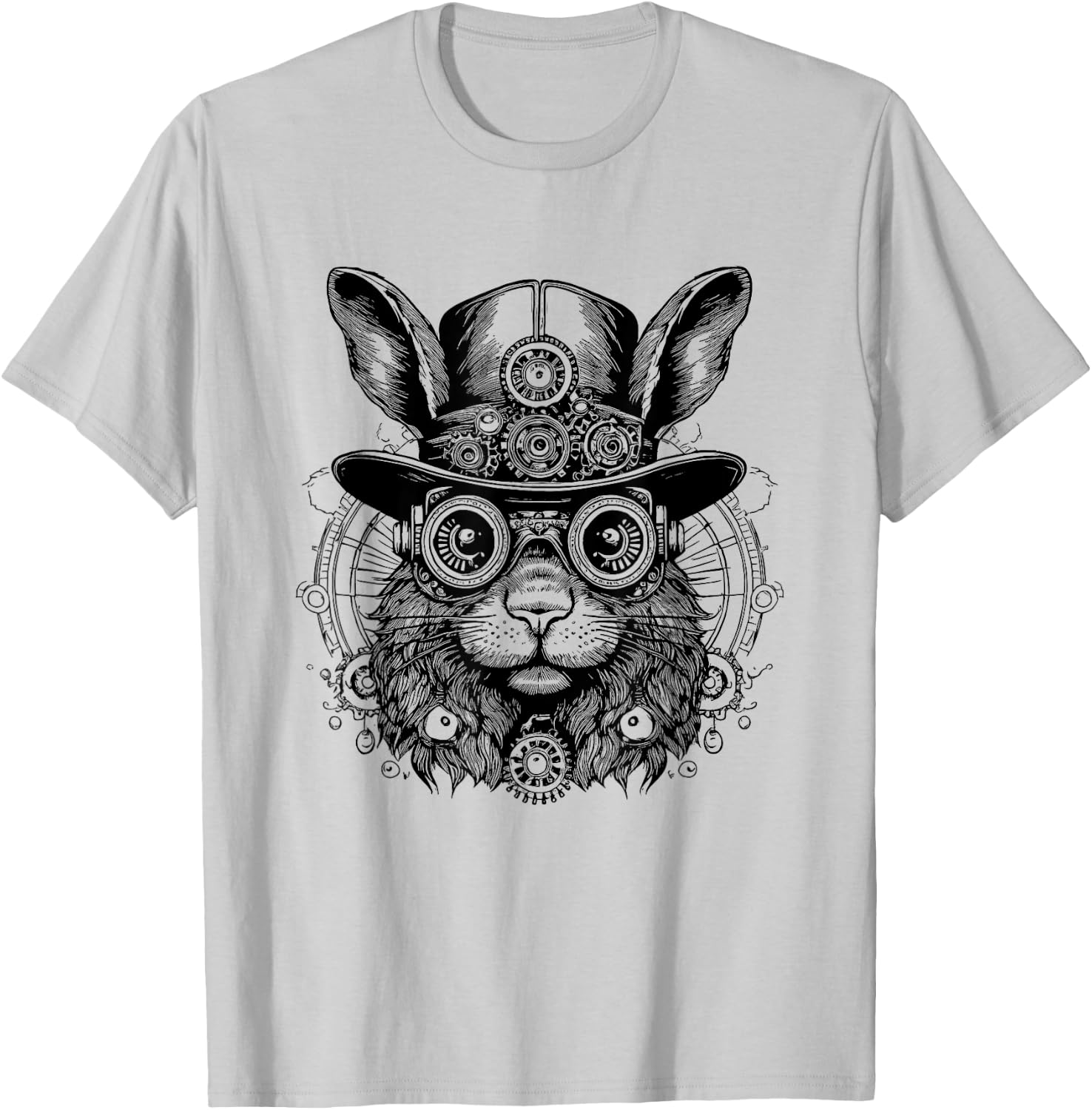 Fantasy Steampunk Rabbit Lover, Whimsical Bunny Animal T-Shirt - T-Shirt | Ash