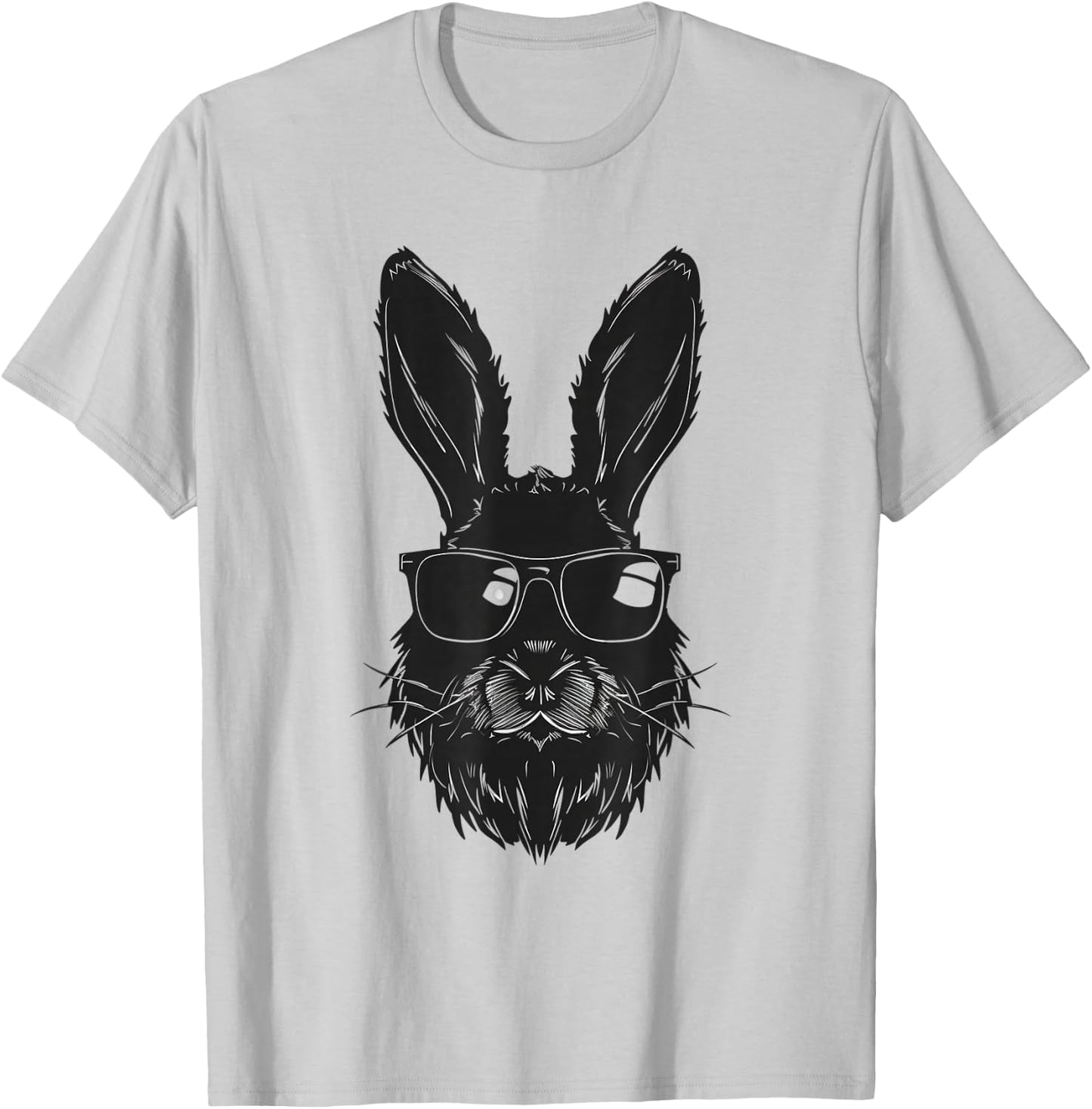 Beard Bunny Face With Sunglasses Easter Day 2024 Men Boy Kid T-Shirt - T-Shirt | Ash