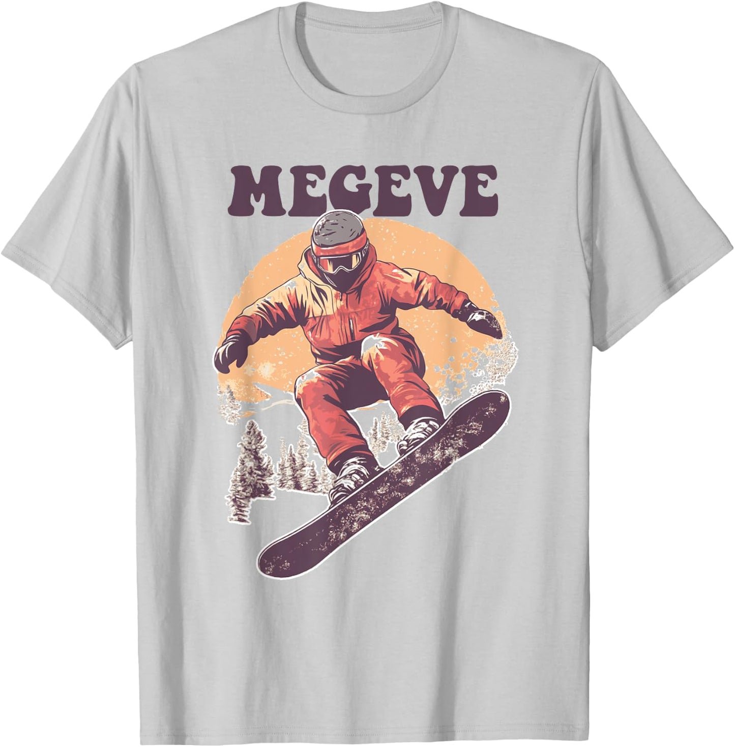 Snowboard Retro Megève France , white, S T-Shirt - T-Shirt | Ash