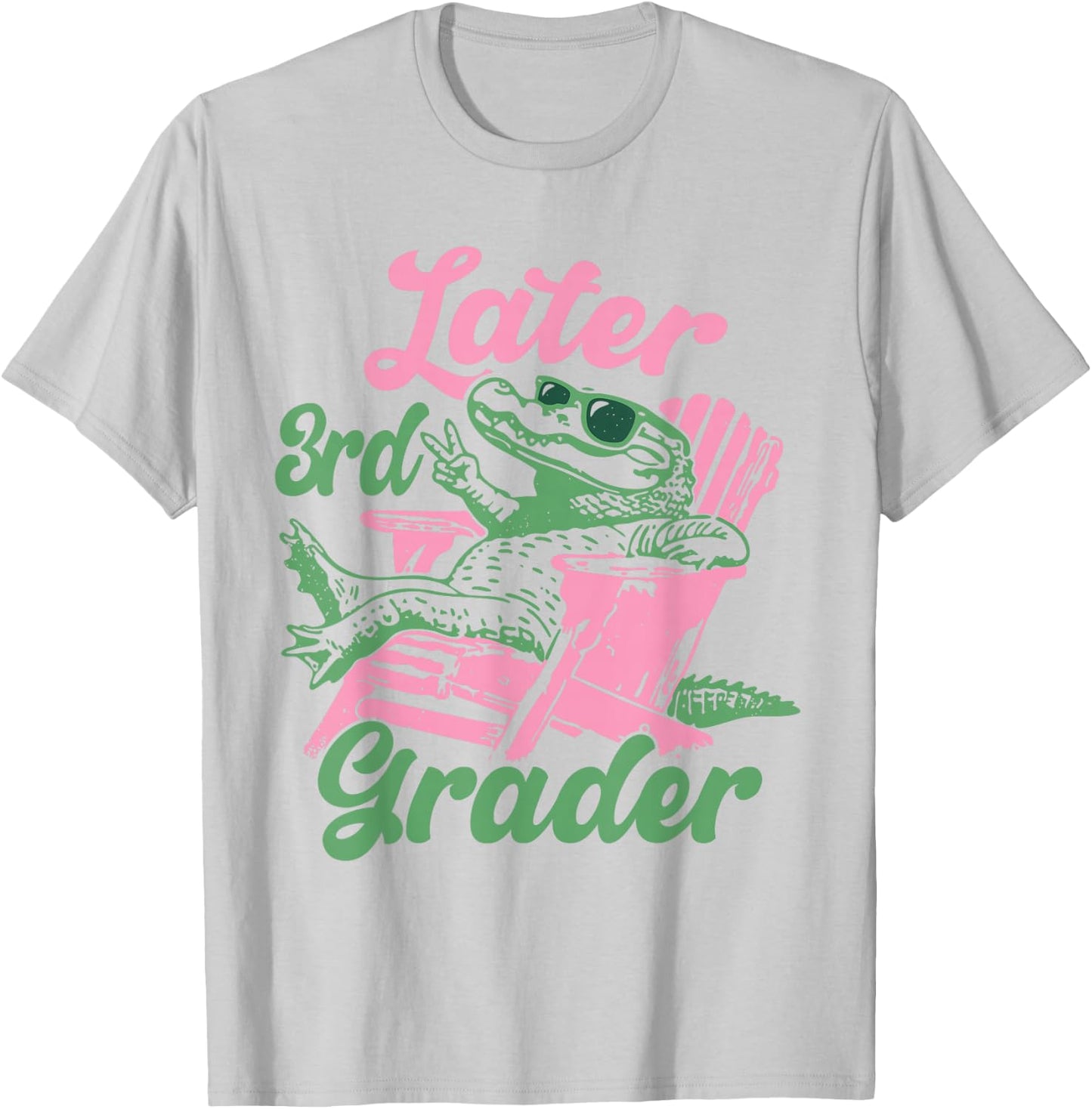Later 3rd Grader Alligator Meme Happy Last Day of School T-Shirt - T-Shirt | Ash