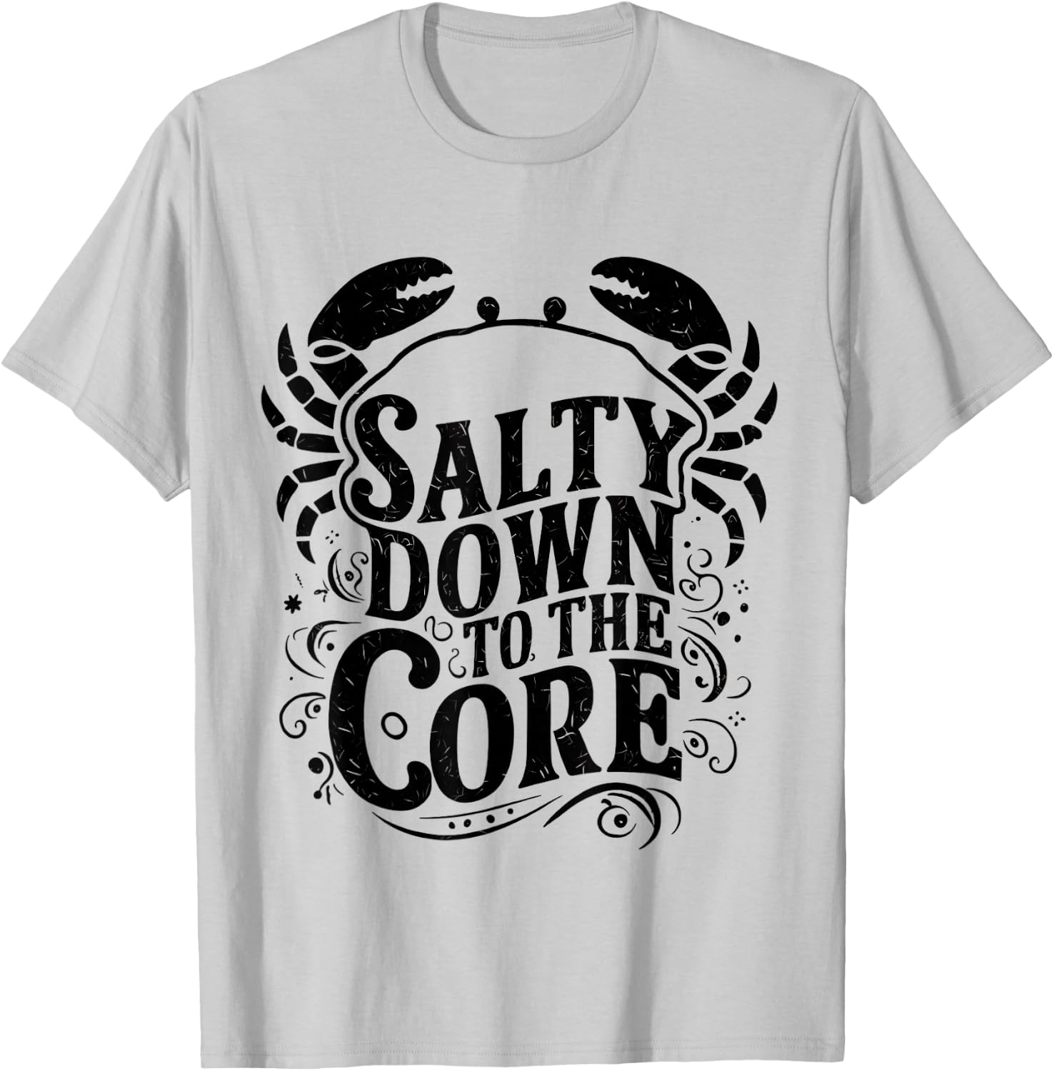 Salty Down To The Core Crab T-Shirt - T-Shirt | Ash