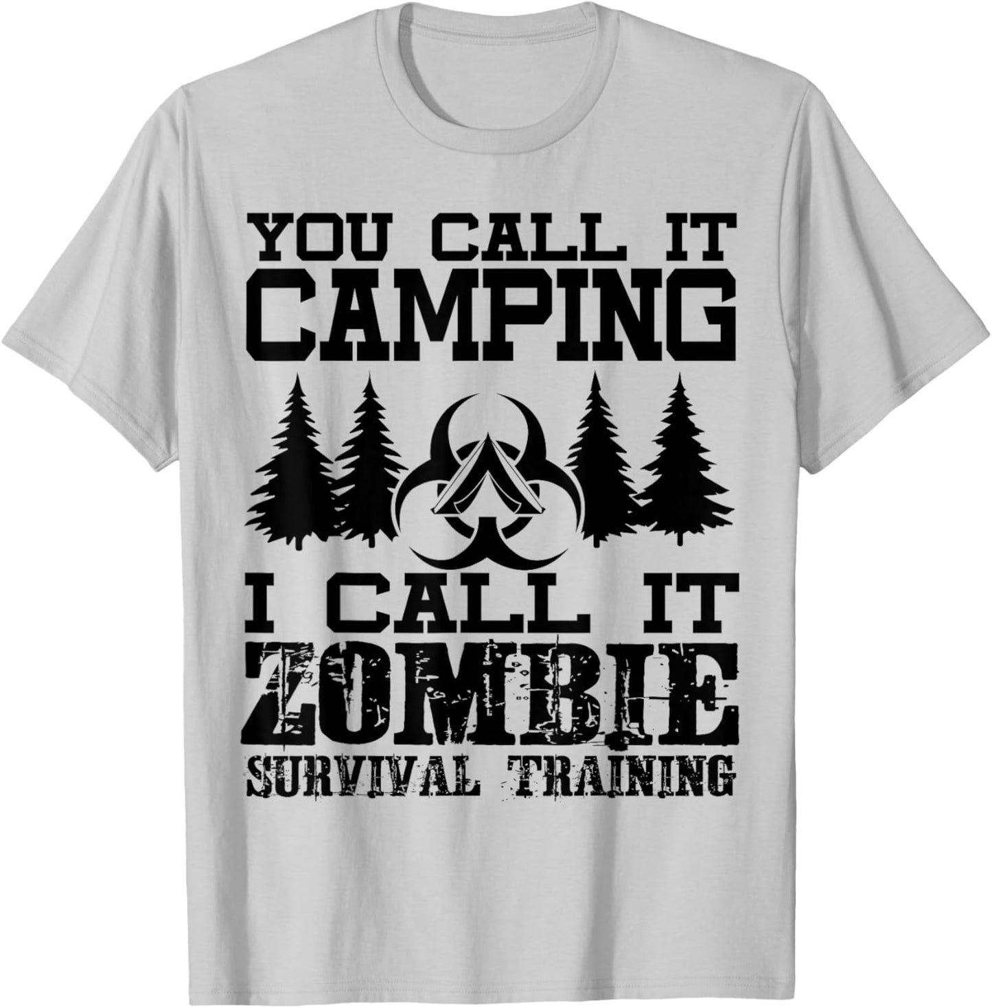 Zombie Survival Training Camping Shirt - Funny Halloween T-Shirt - T-Shirt | Ash