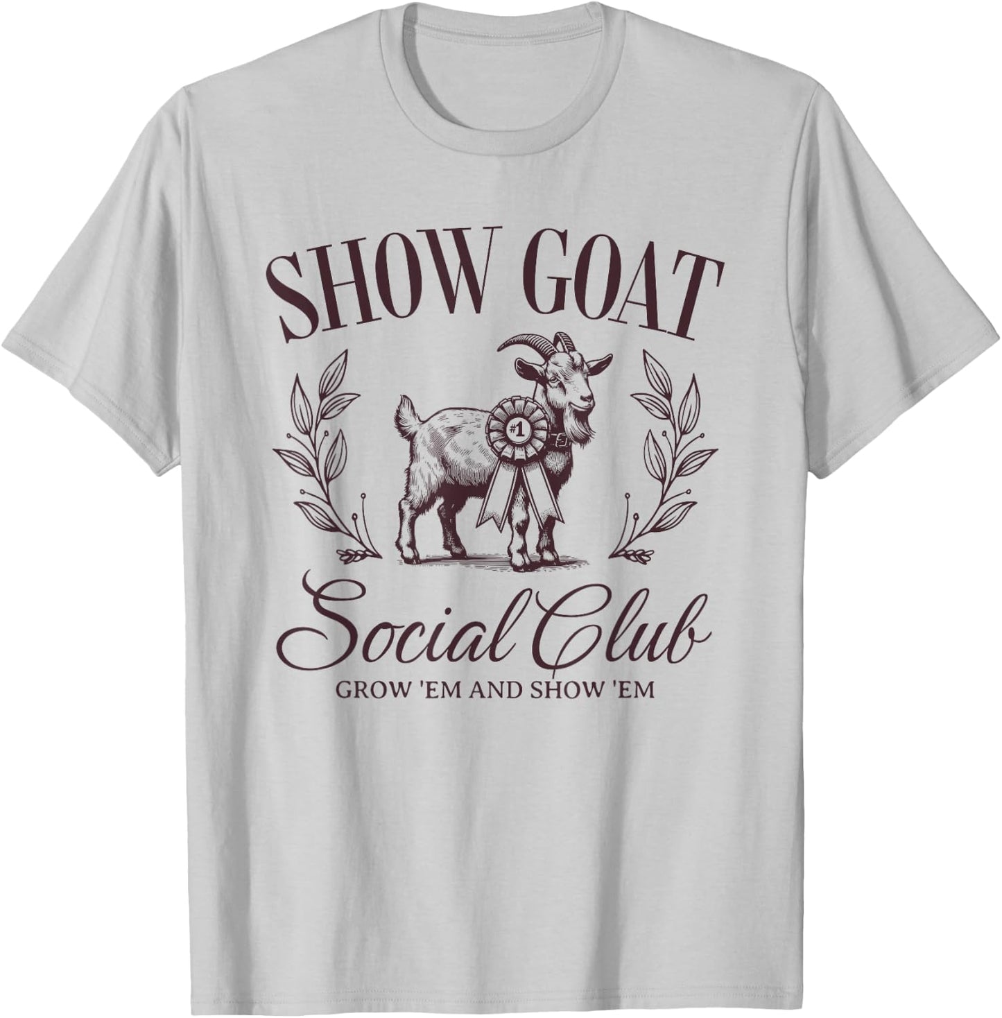 Show Goat Social Club Show Barn Mom Stock Show Agriculture T-Shirt - T-Shirt | Ash