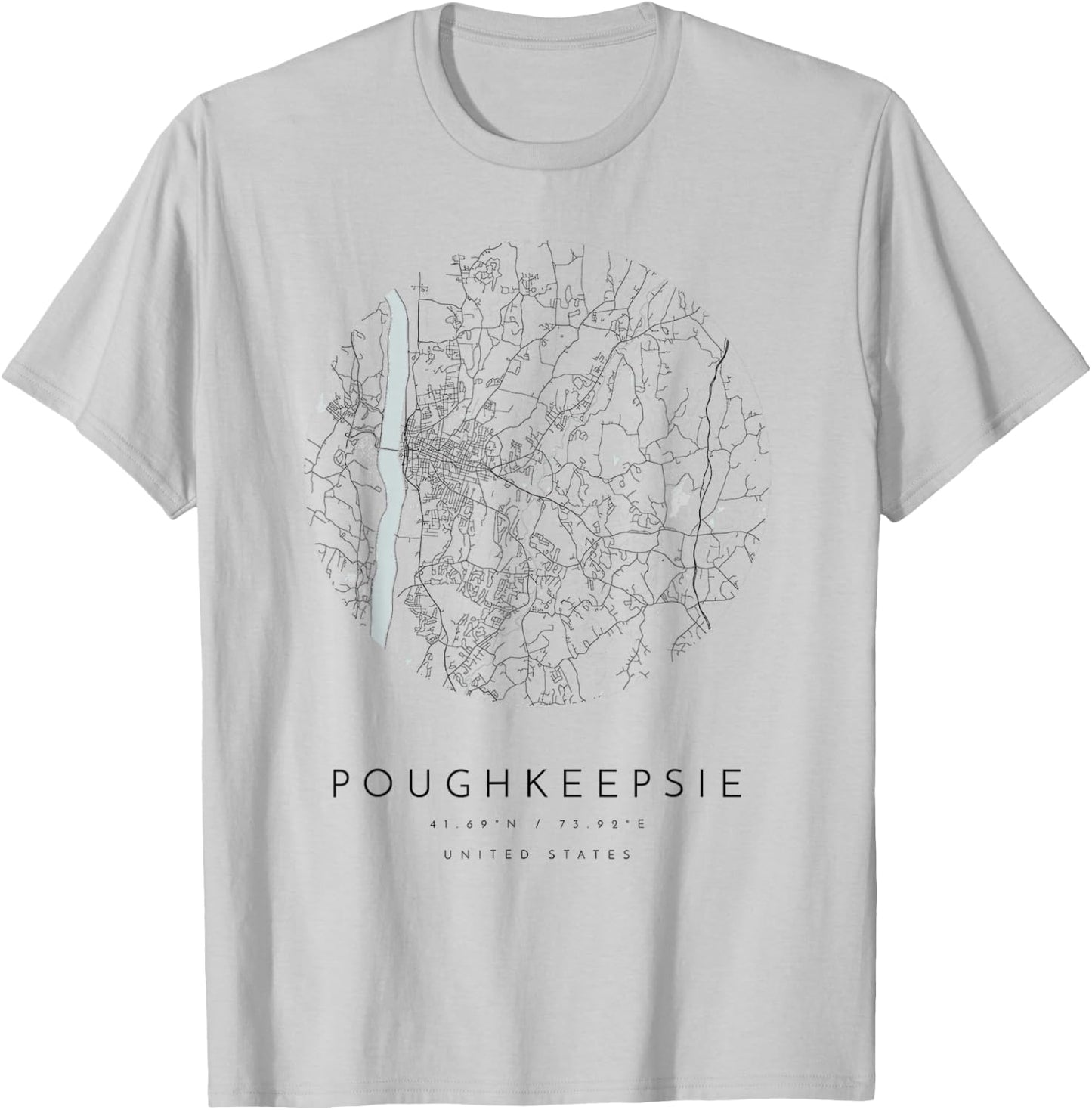 Poughkeepsie New York NY Coordinates map hometown T-Shirt - T-Shirt | Ash