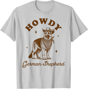 German Shepherd Mom Western Life Howdy German Shepherd T-Shirt - T-Shirt | Ash