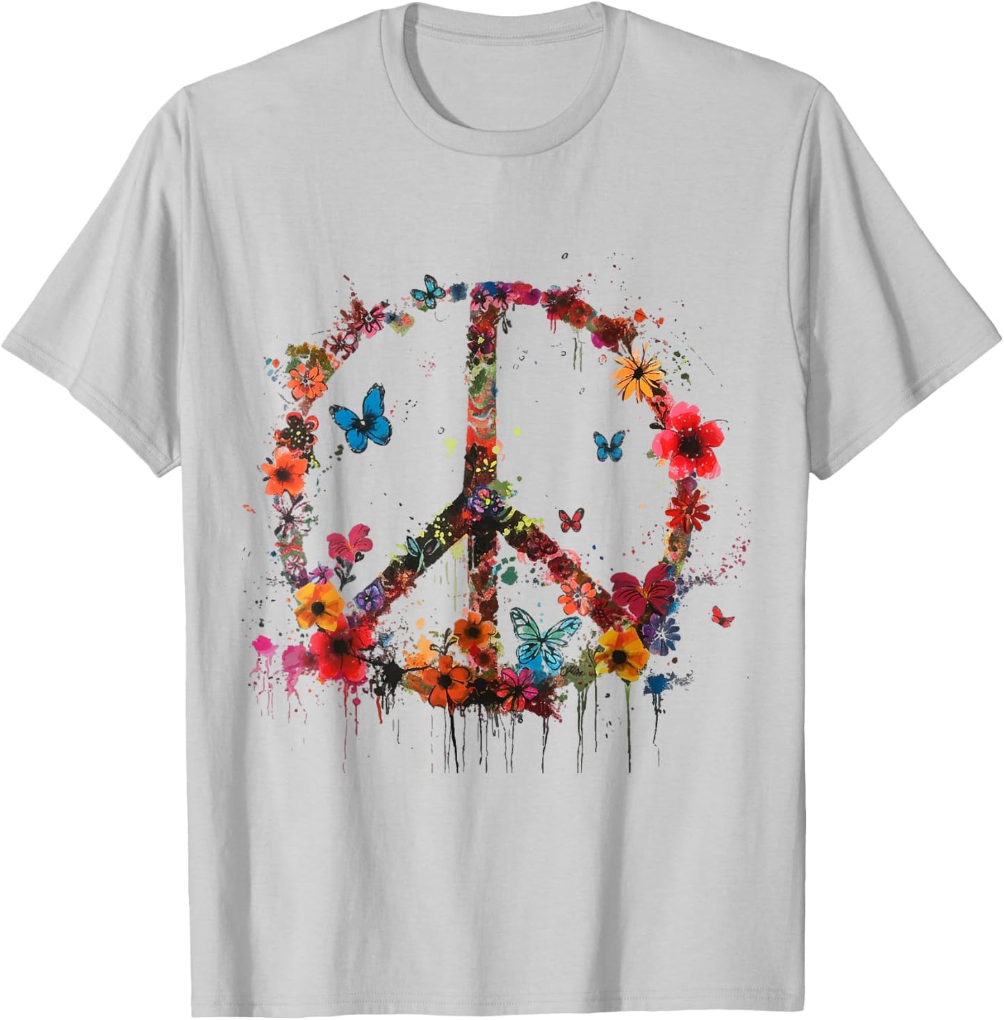 Peace Love Hippie Costume Peace Symbol 60s 70s , white, S T-Shirt - T-Shirt | Ash