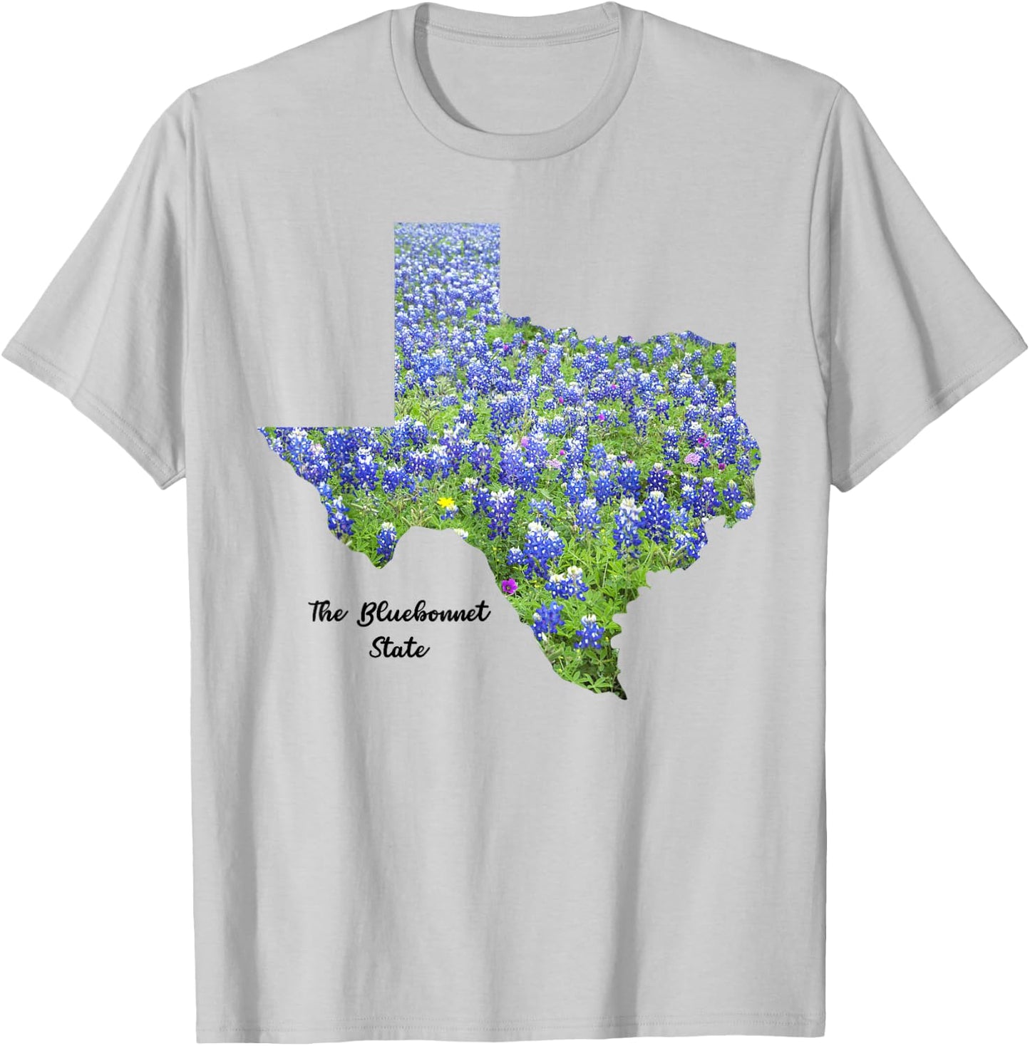 The Bluebonnet State Floral Texas Map TX US States Texan T-Shirt - T-Shirt | Ash