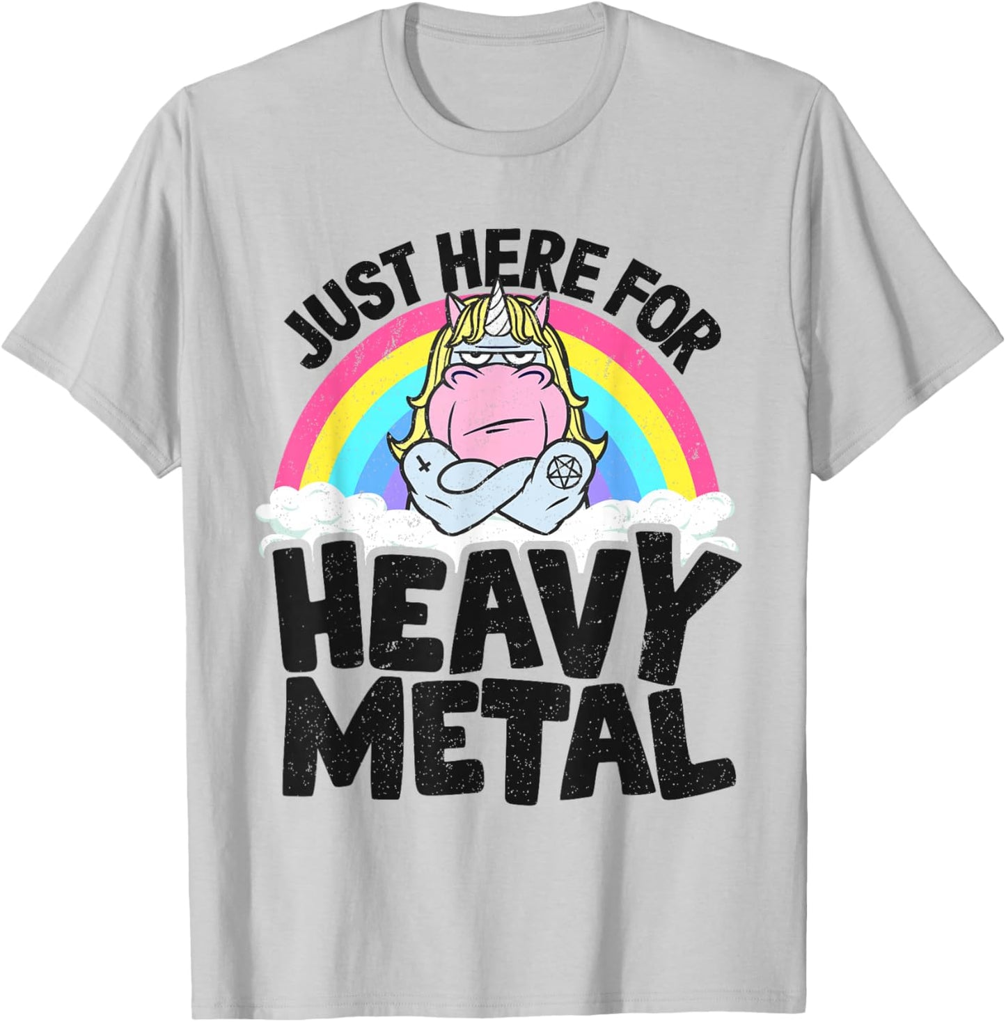 Bandeau Licorne en métal Arc-en-Ciel pour Enfants Just Here pour Heavy Metal T-Shirt - T-Shirt | Ash