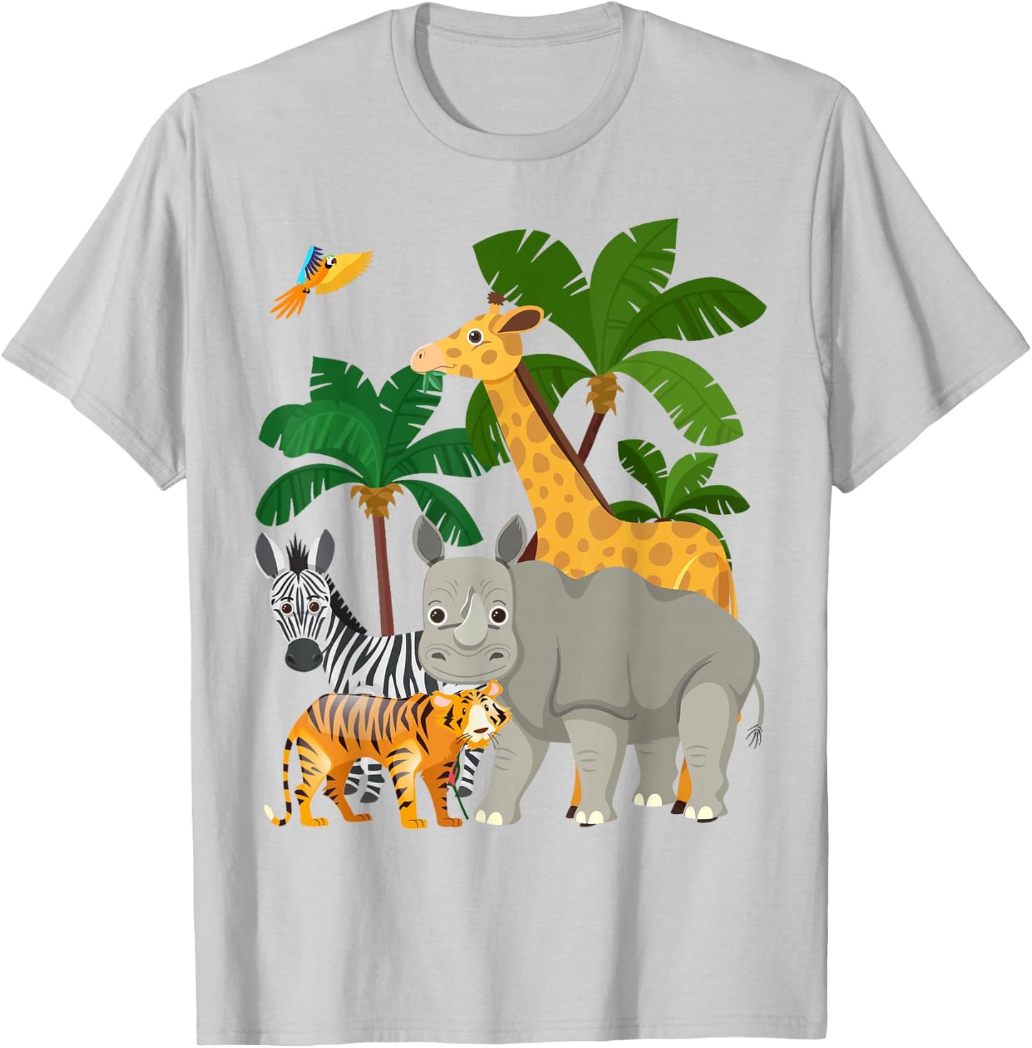 Forest Animals and Jungle Animals Idea for Kids and Animals , white, S T-Shirt - T-Shirt | Ash