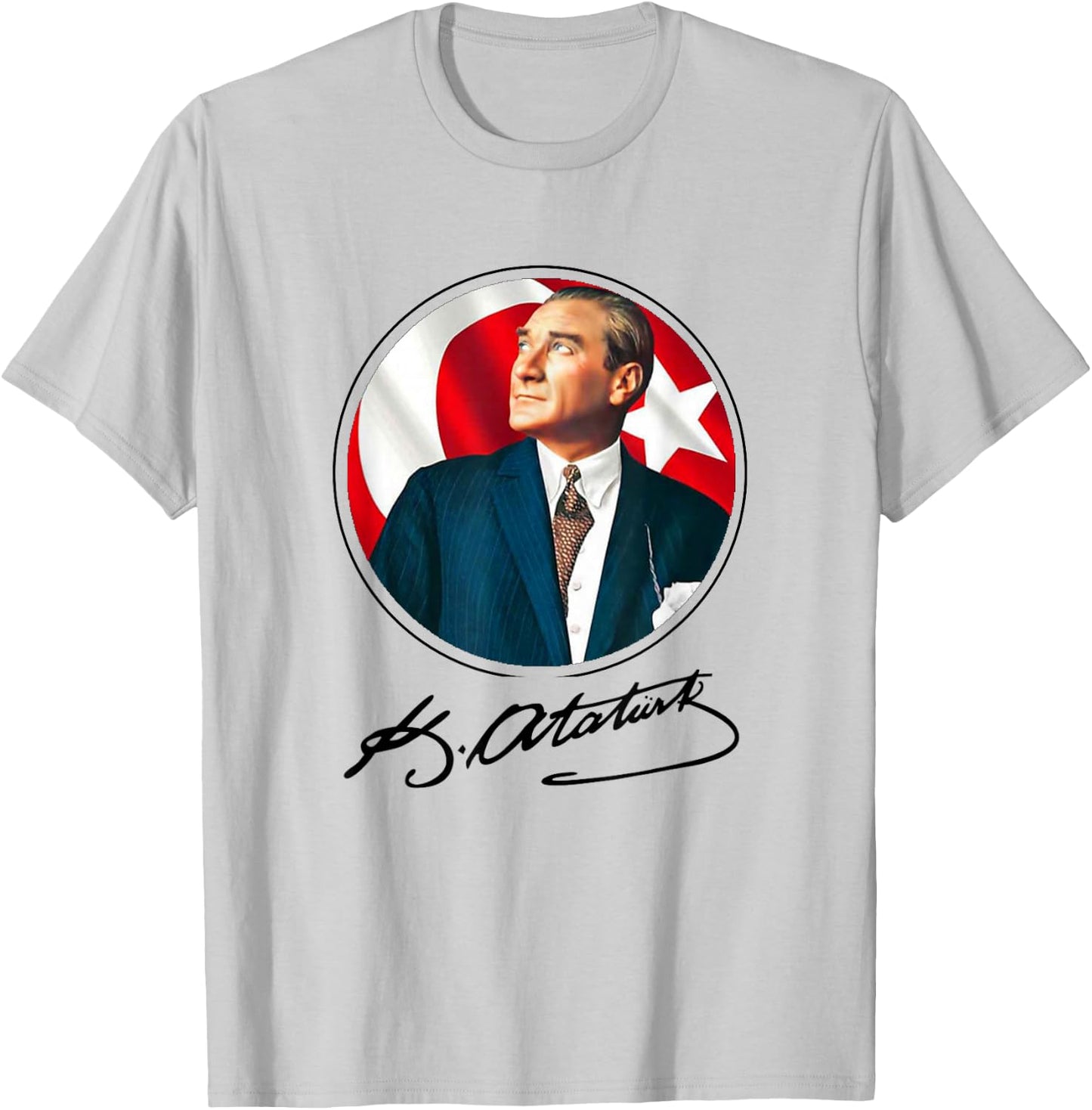 Mustafa Kemal Atatürk Imza Signature Turkey Atatürk gazi T-Shirt - T-Shirt | Ash