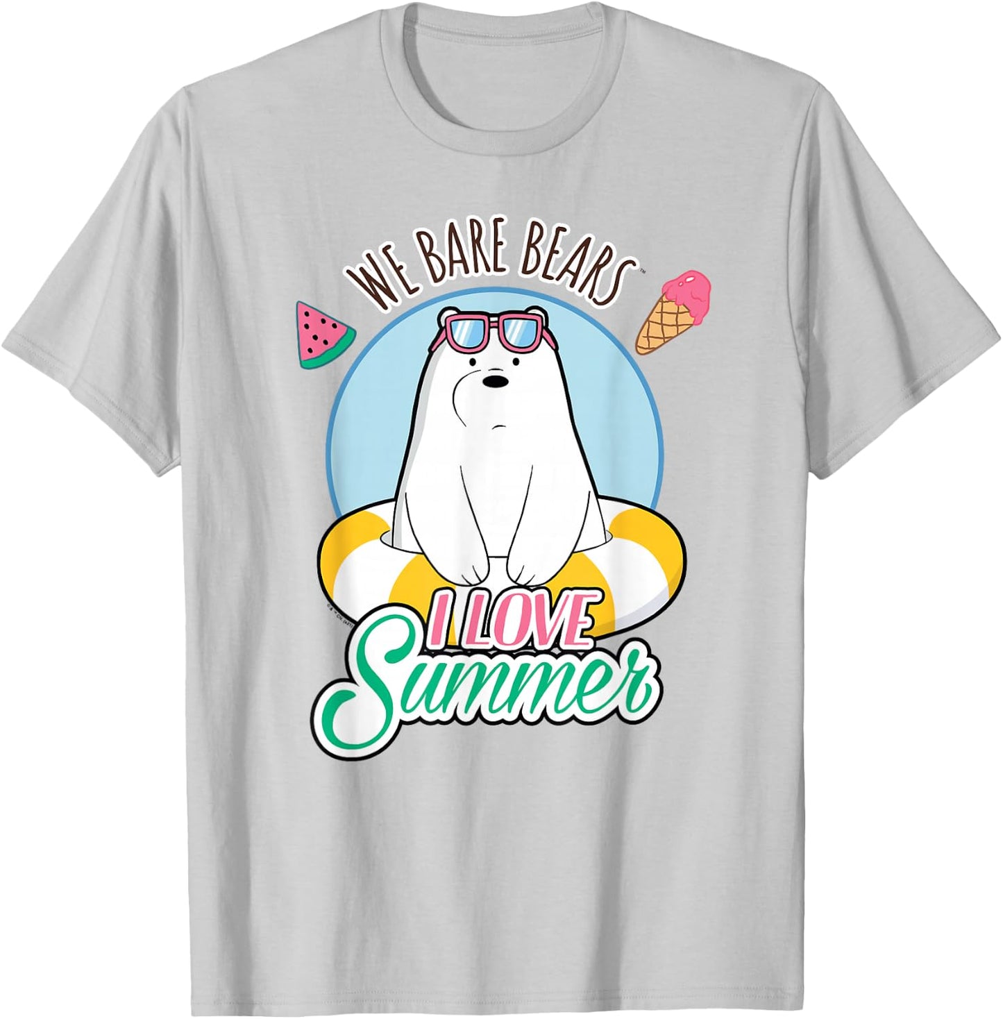 We Bare Bears Ice Bear Loves Summer T-Shirt - T-Shirt | Ash