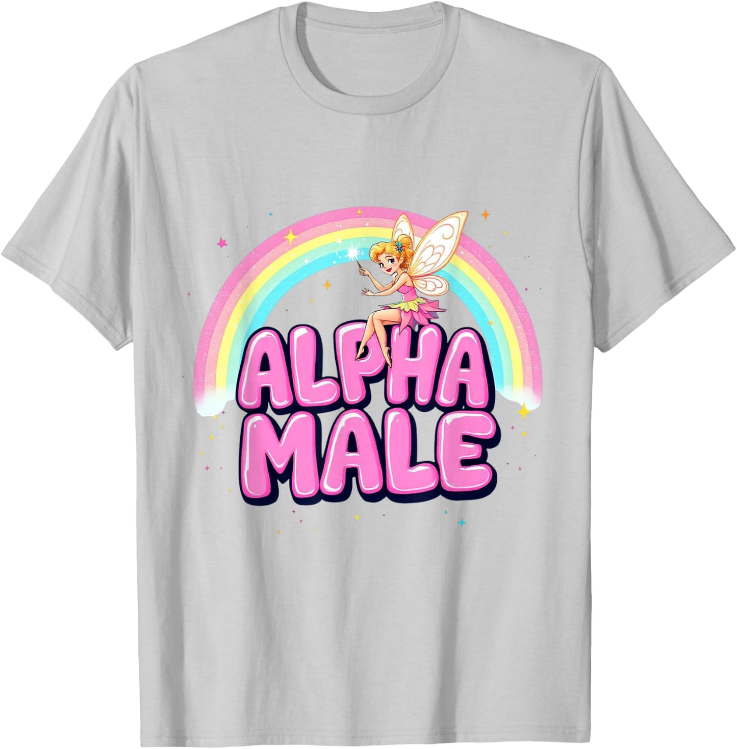 Cute Alpha Male Fairy Funny Sarcastic Humor Ironic Men T-Shirt - T-Shirt | Ash