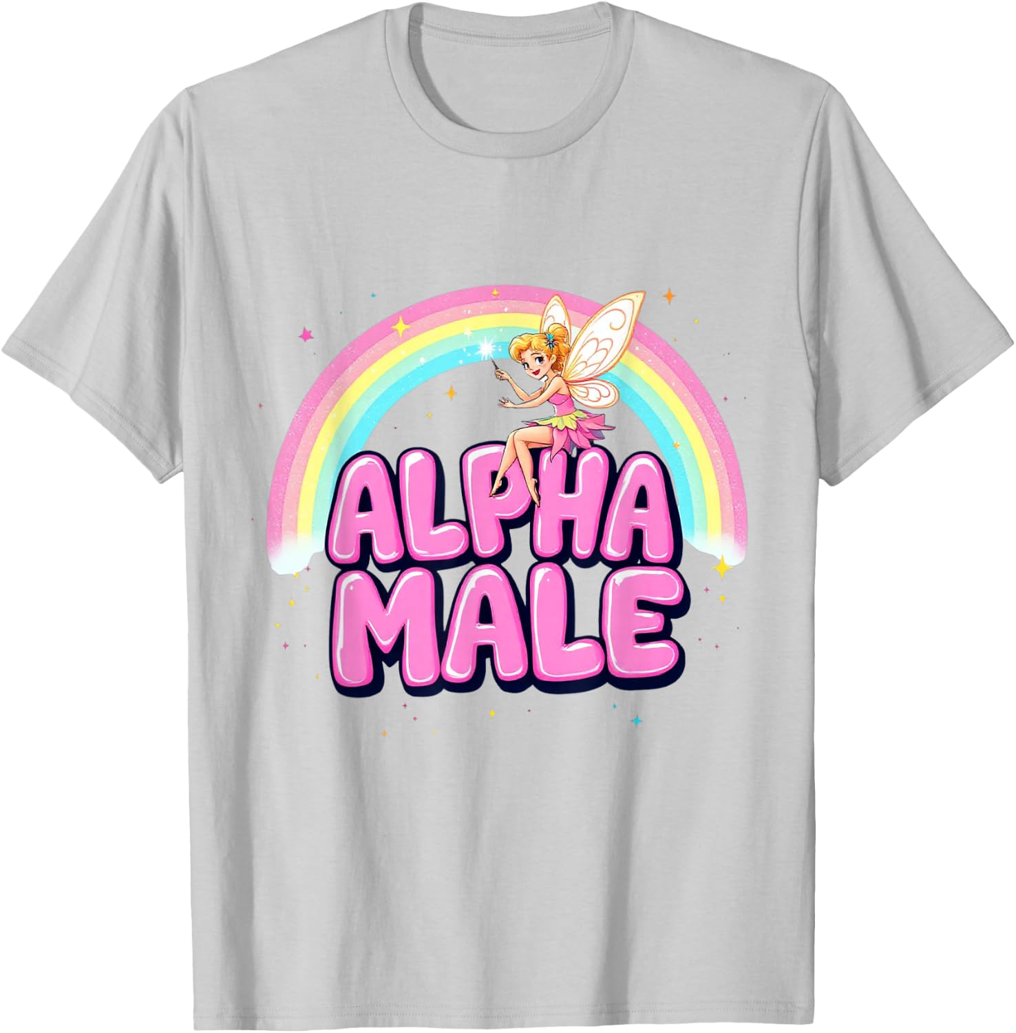 Cute Alpha Male Fairy Funny Sarcastic Humor Ironic Men T-Shirt - T-Shirt | Ash