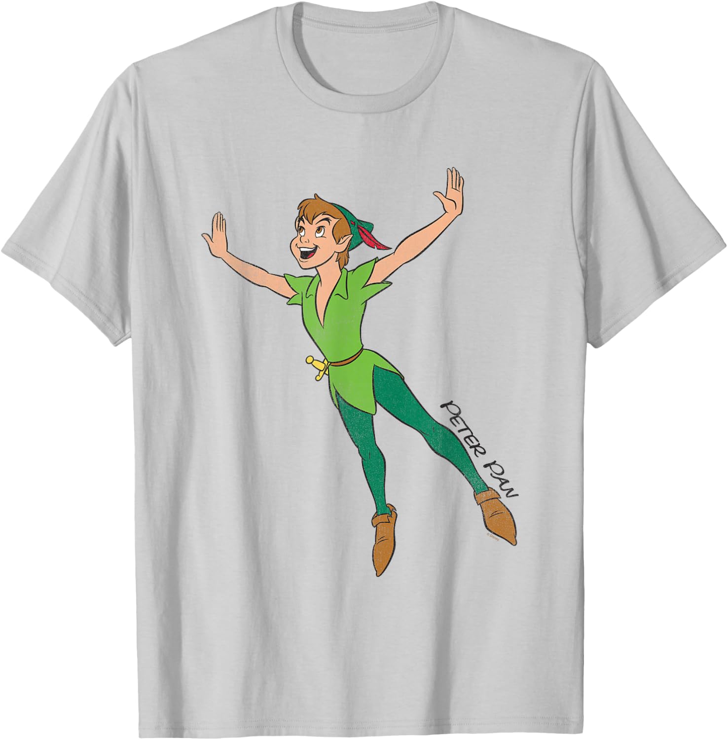 Peter Pan Flying , White T-Shirt - T-Shirt | Ash