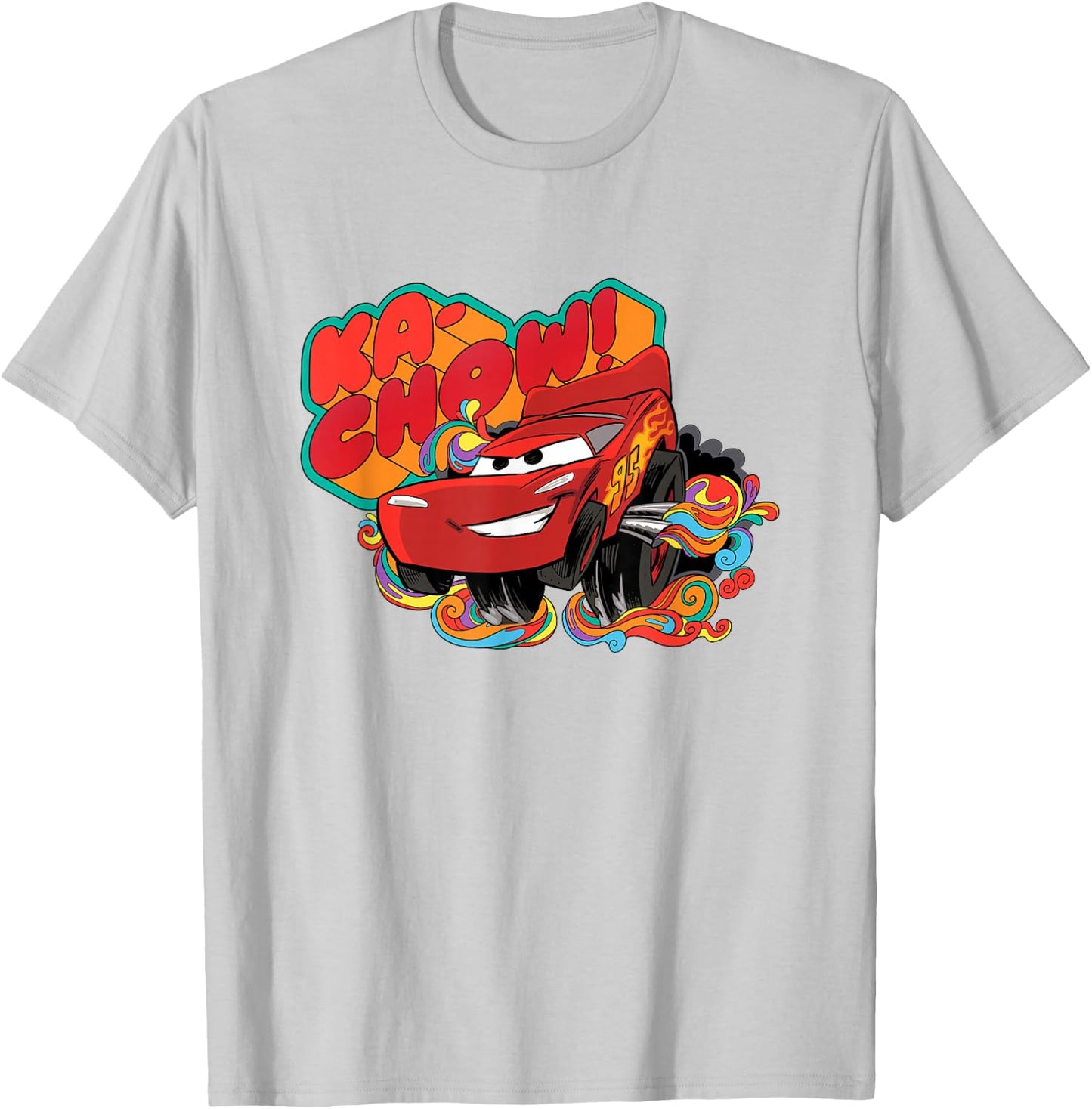 Disney Pixar Cars Ka-Chow! Lightning McQueen Colorful T-Shirt - T-Shirt | Ash
