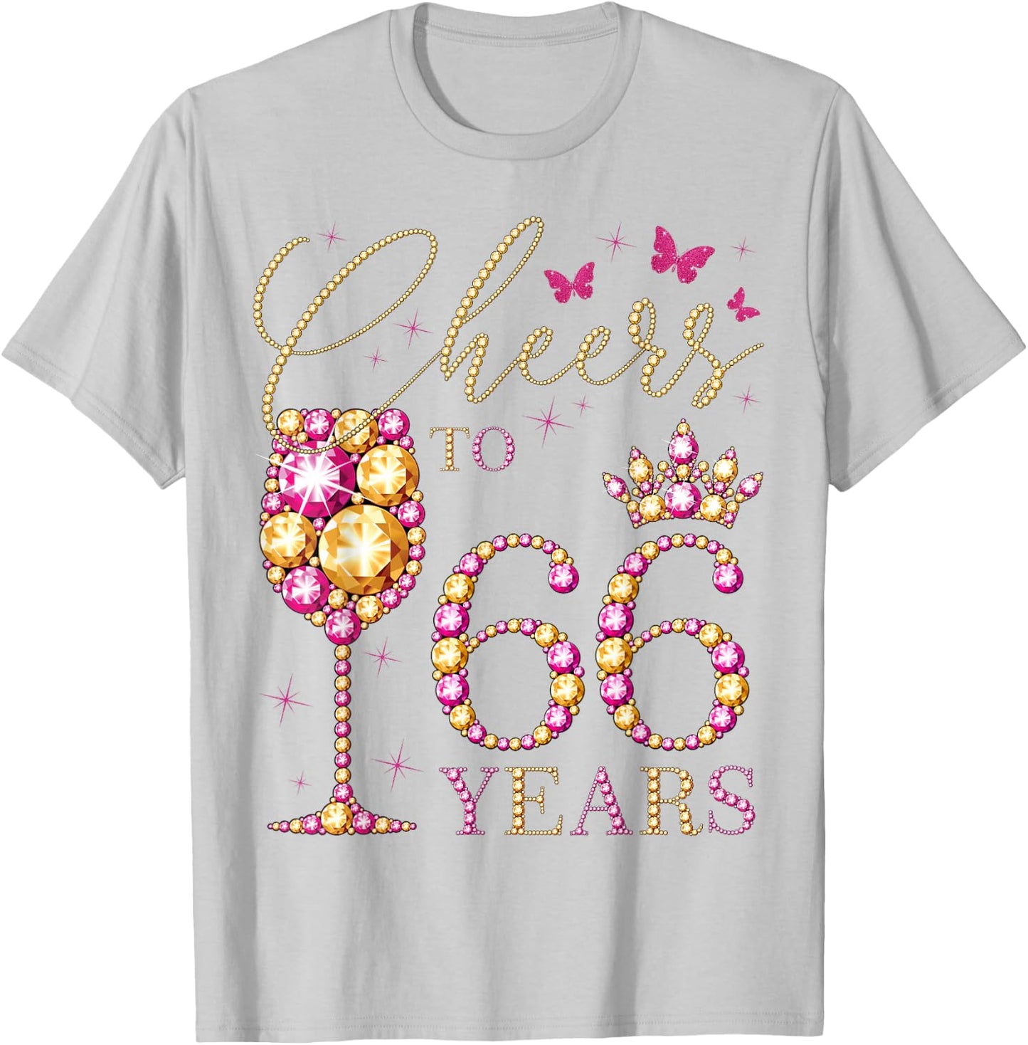 A High on 66 Years, 66 Year Old Women, Queen 66th Birthday T-Shirt - T-Shirt | Ash