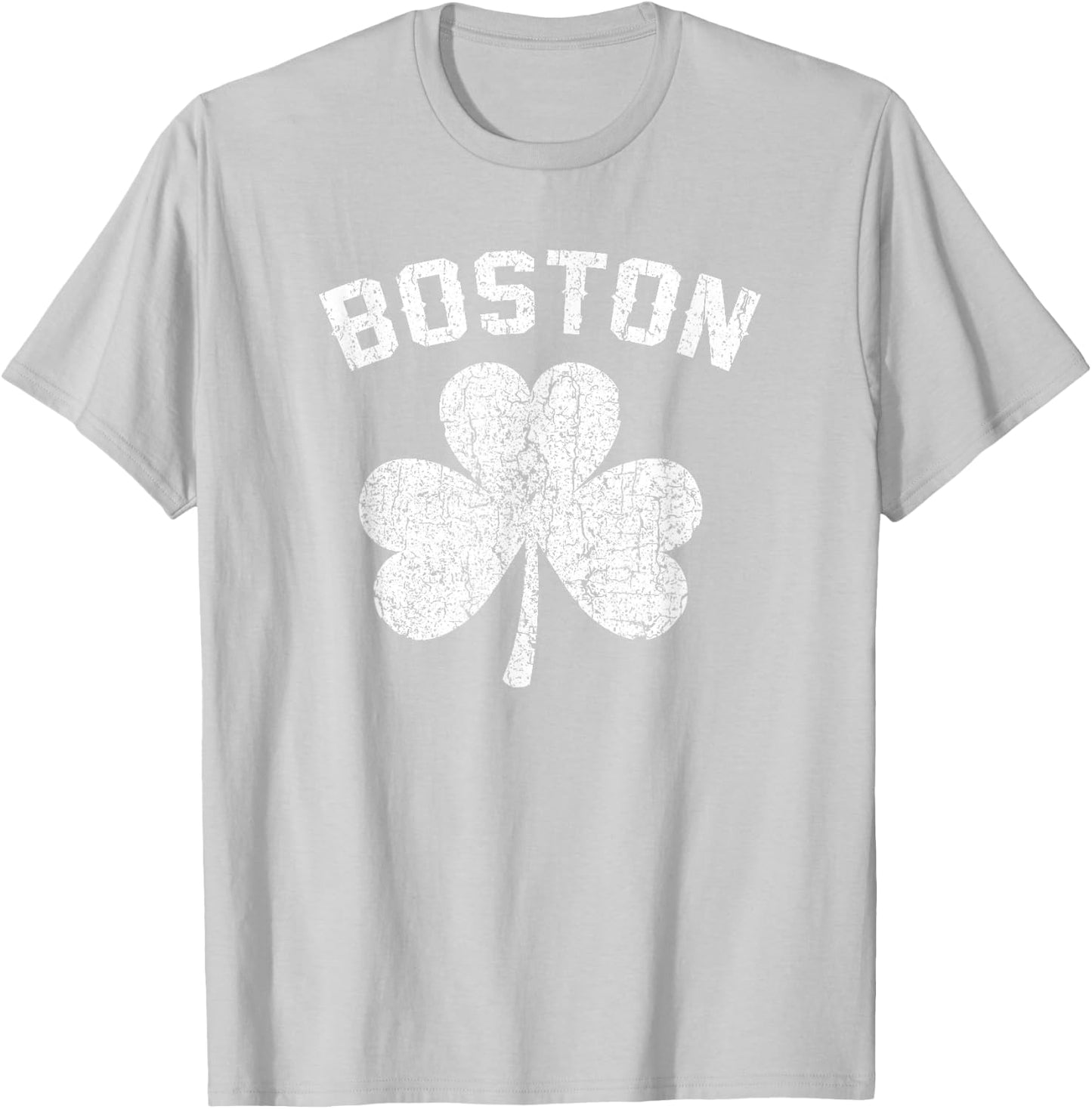 Boston Shamrock Clover Irish Pride St Patrick's Day T-Shirt - T-Shirt | Ash