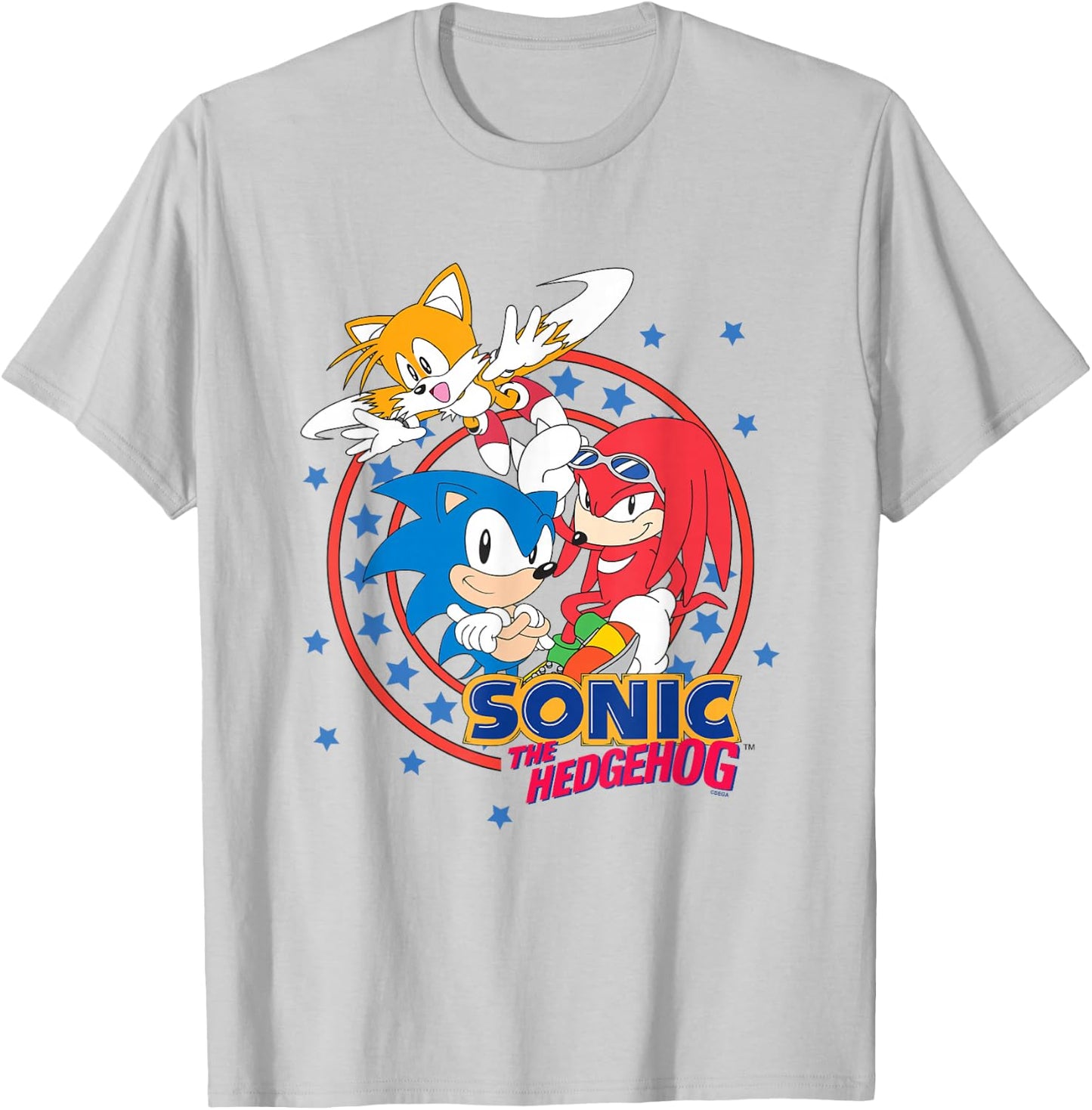 Sonic The Hedgehog Americana Team Sonic Star Spangled Logo T-Shirt - T-Shirt | Ash