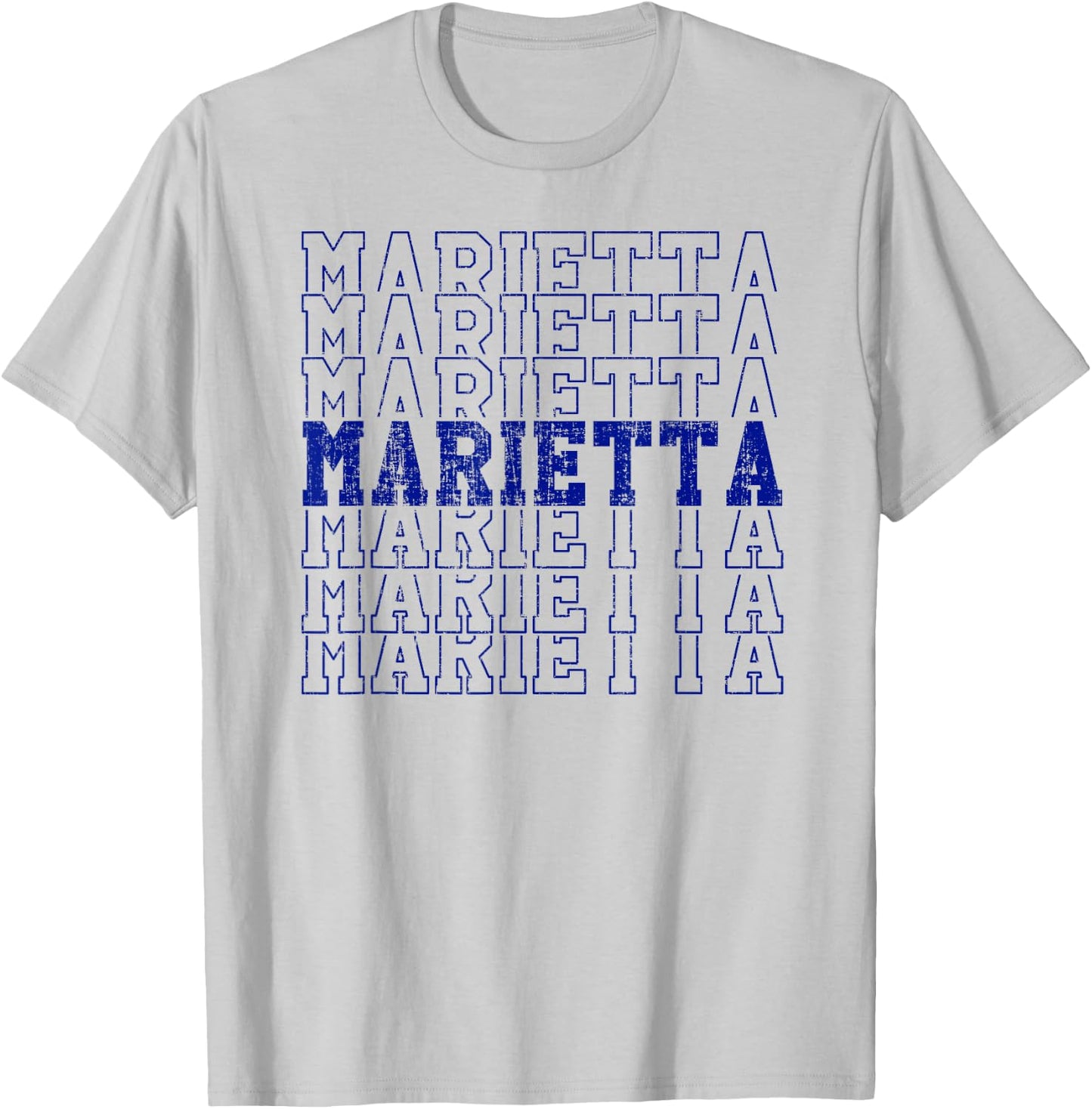 Trendy Retro Marietta GA Distressed T-Shirt - T-Shirt | Ash