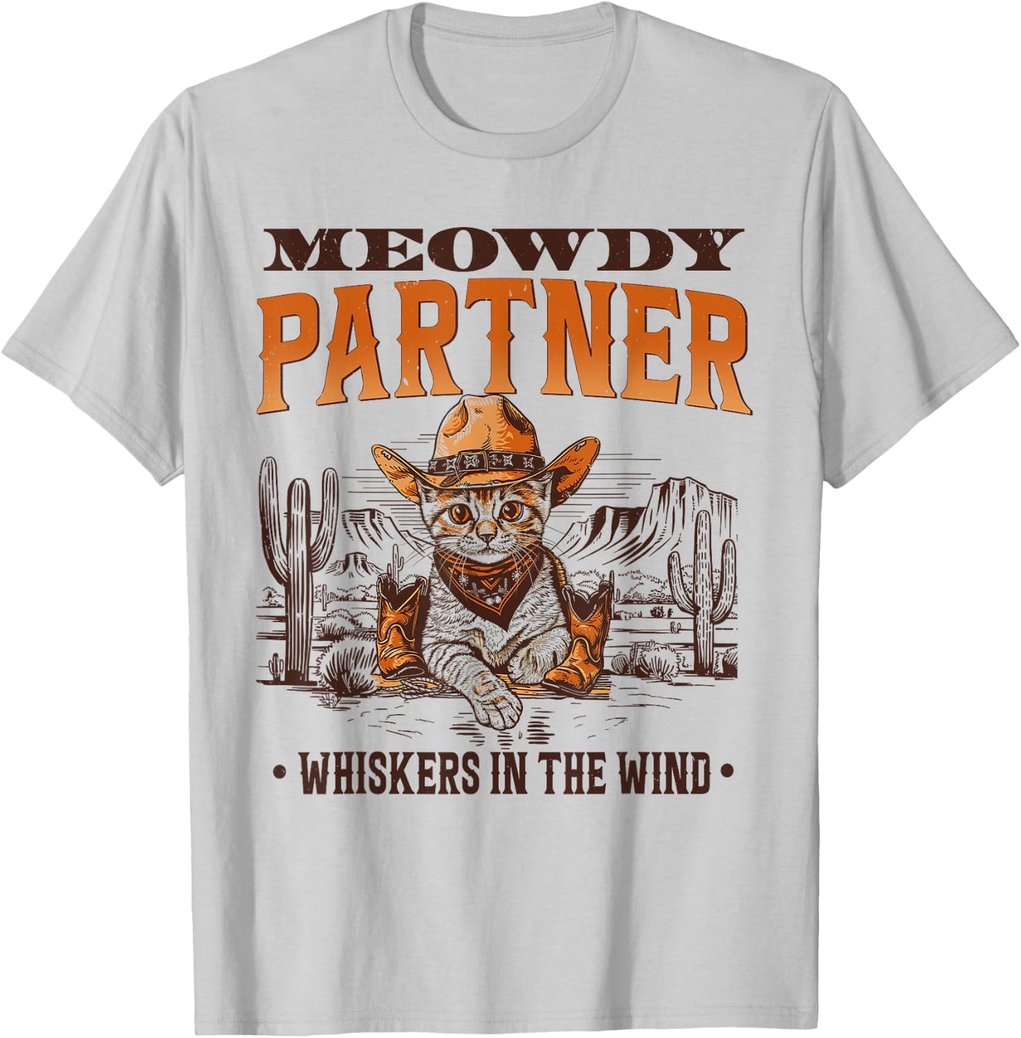 Meowdy Partner Cowboy Cat Vintage Women Kid T-Shirt - T-Shirt | Ash
