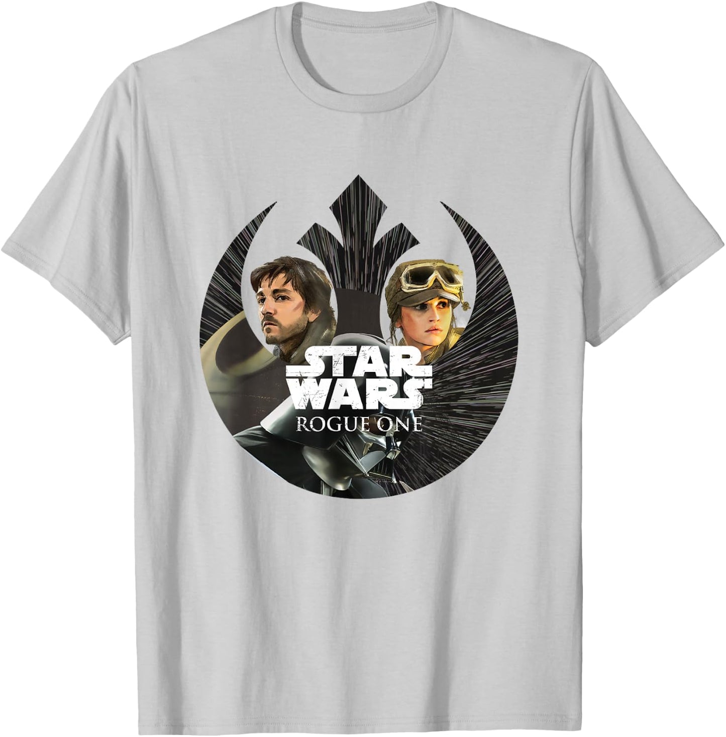 Star Wars Rogue One Cassian Jyn Iconic Rebel Resistance Logo T-Shirt - T-Shirt | Ash