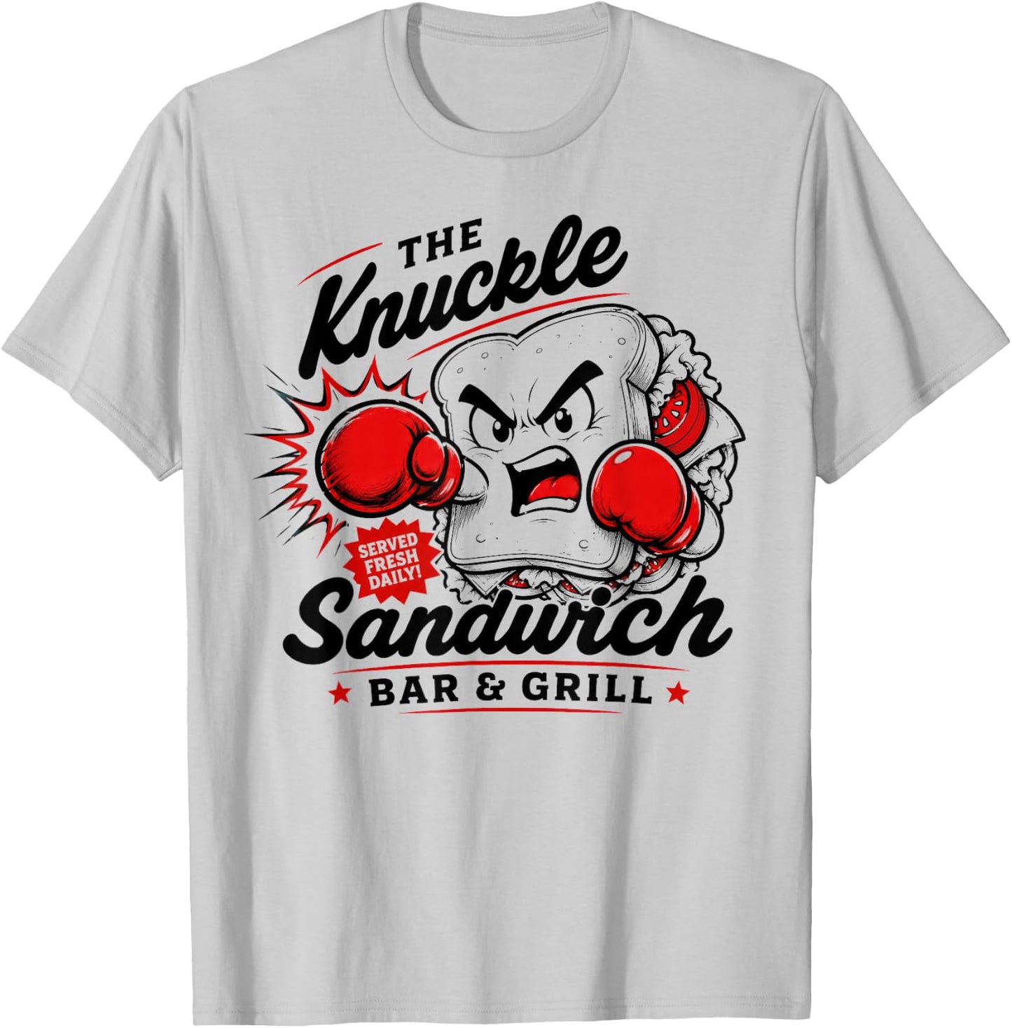 The Knuckle-Sandwich Bar & Grill Fighting Joke Bar Humor T-Shirt - T-Shirt | Ash