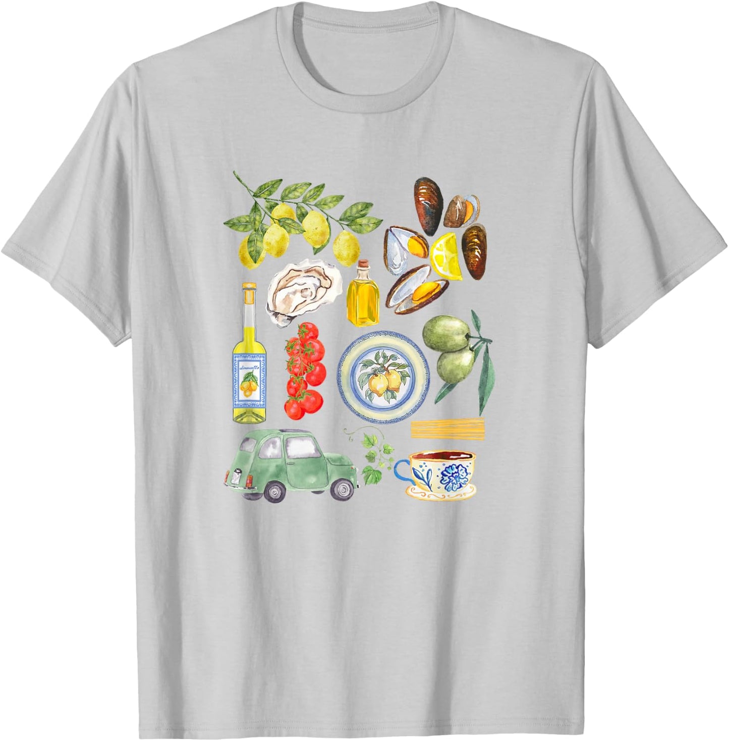 Italian summer Sardines tinned fish tomato girl food lover T-Shirt - T-Shirt | Ash