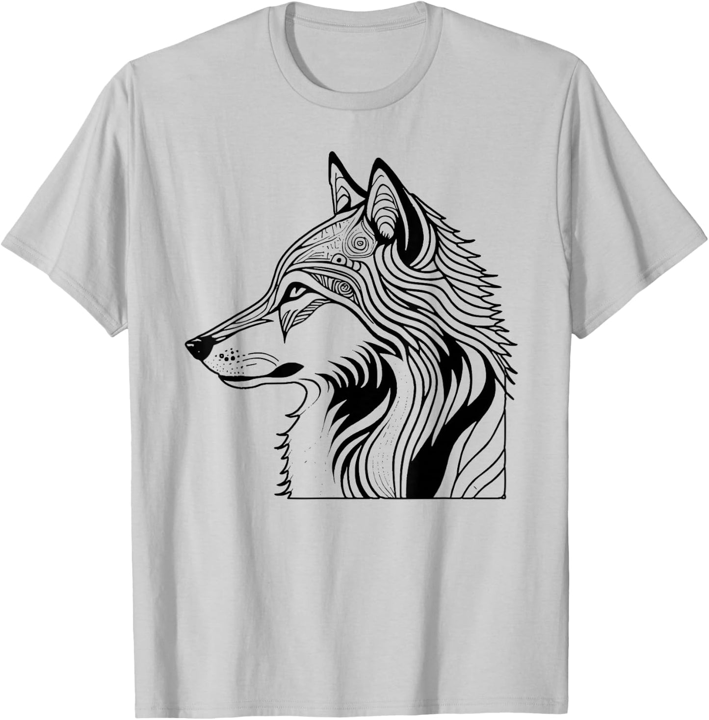Coloriage Loup à colorier soi-même T-Shirt - T-Shirt | Ash