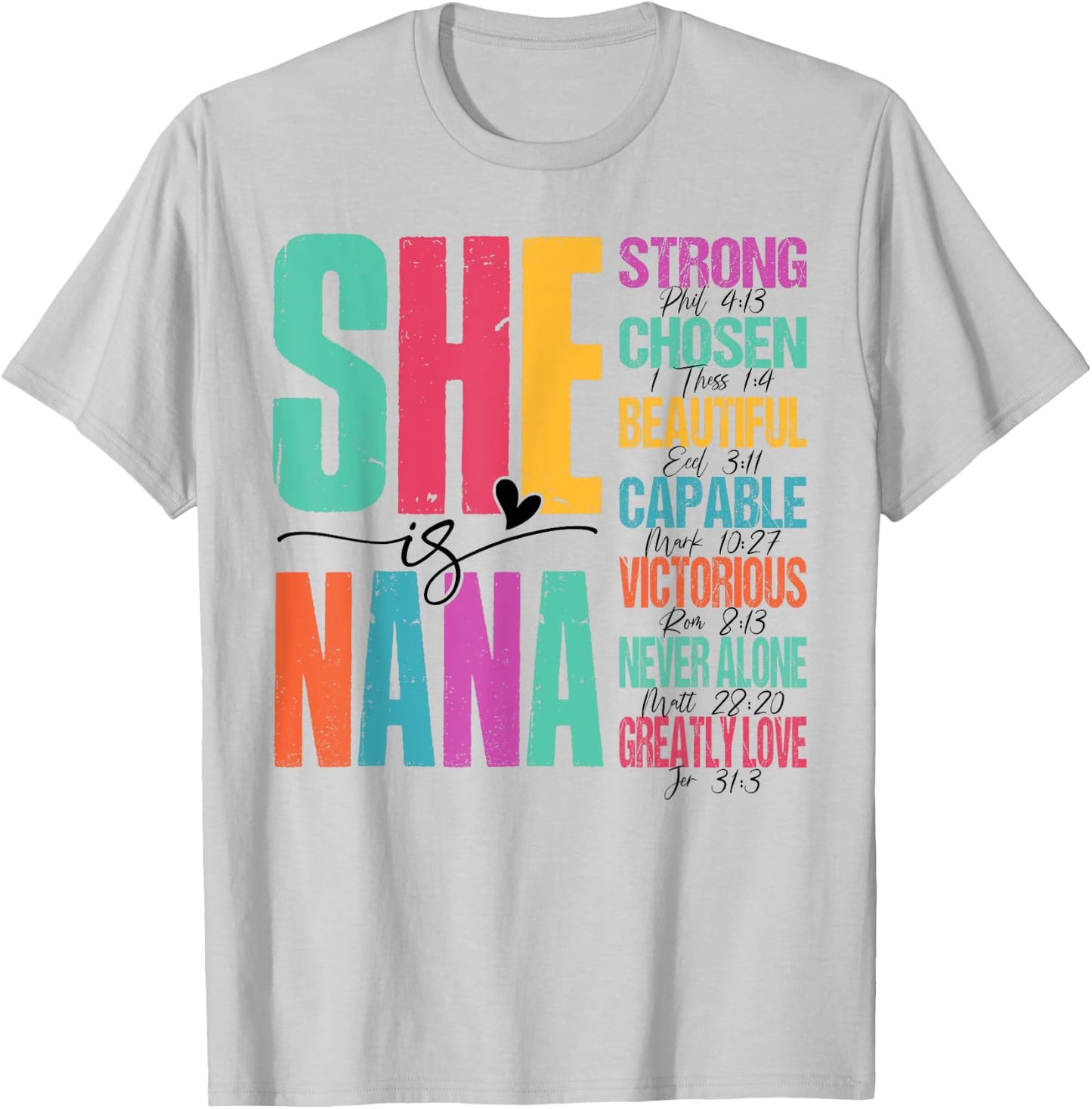 Retro She Is Nana Christian Happy Mothers Day Women T-Shirt - T-Shirt | Ash